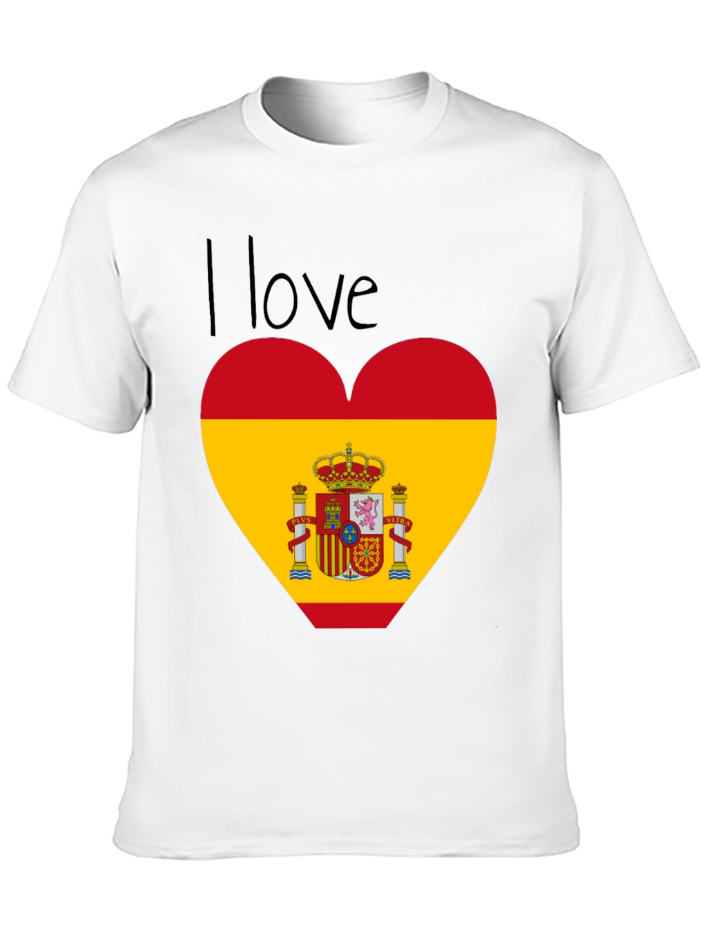 I Love Spain Heart Flag T-Shirt