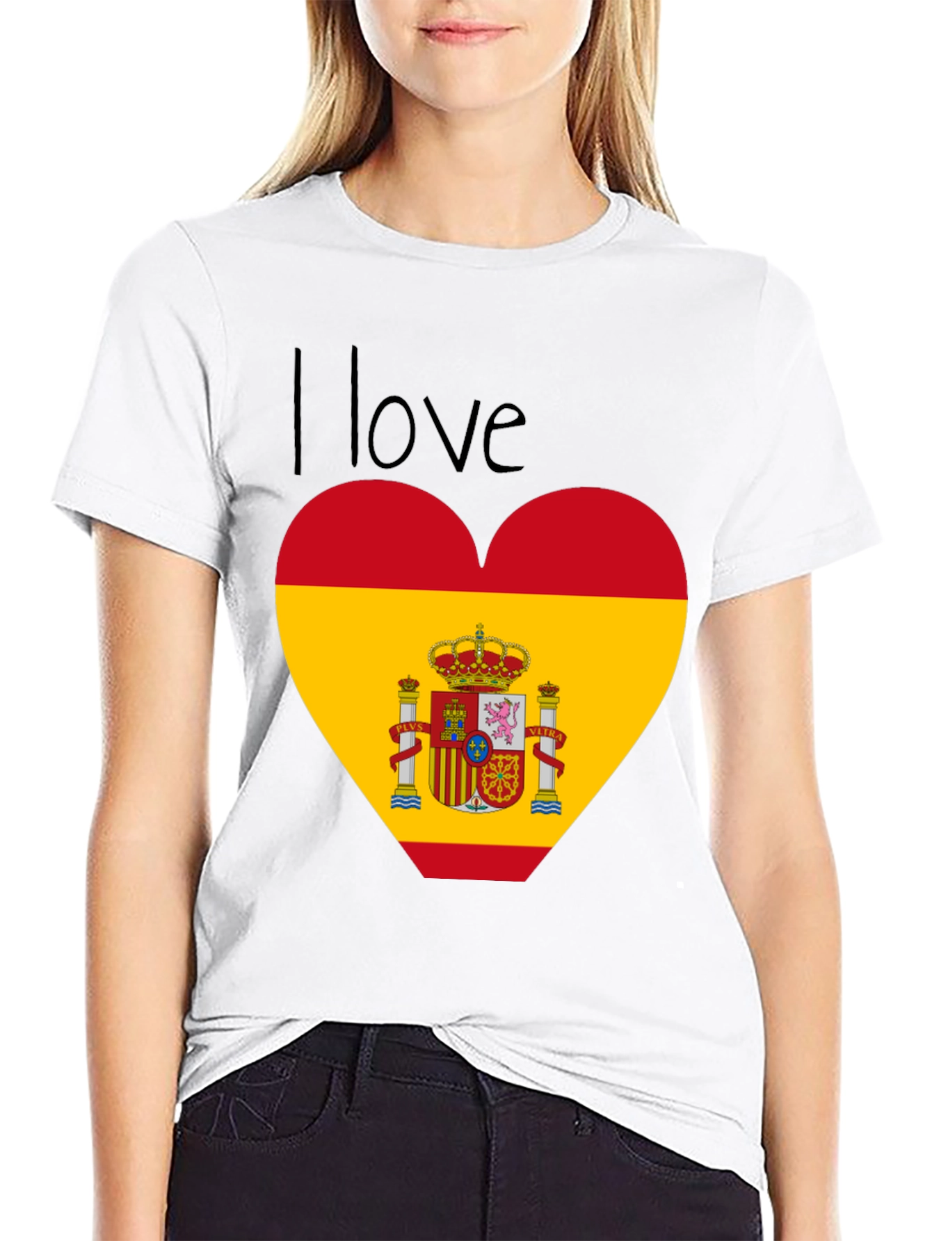 I Love Spain Heart Flag T-Shirt