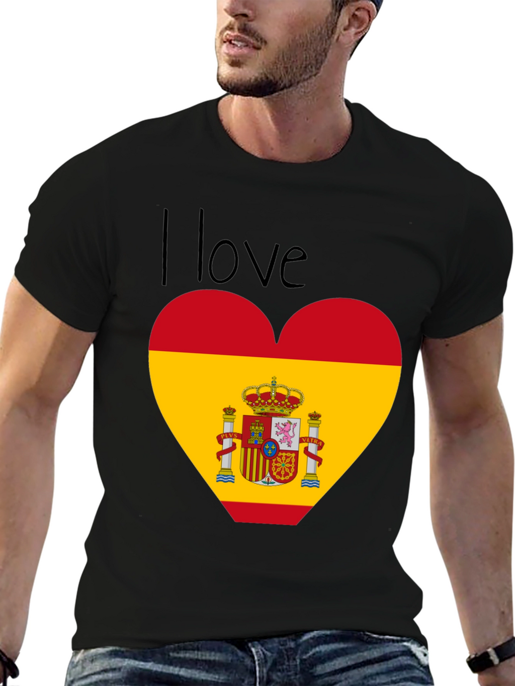 I Love Spain Heart Flag T-Shirt