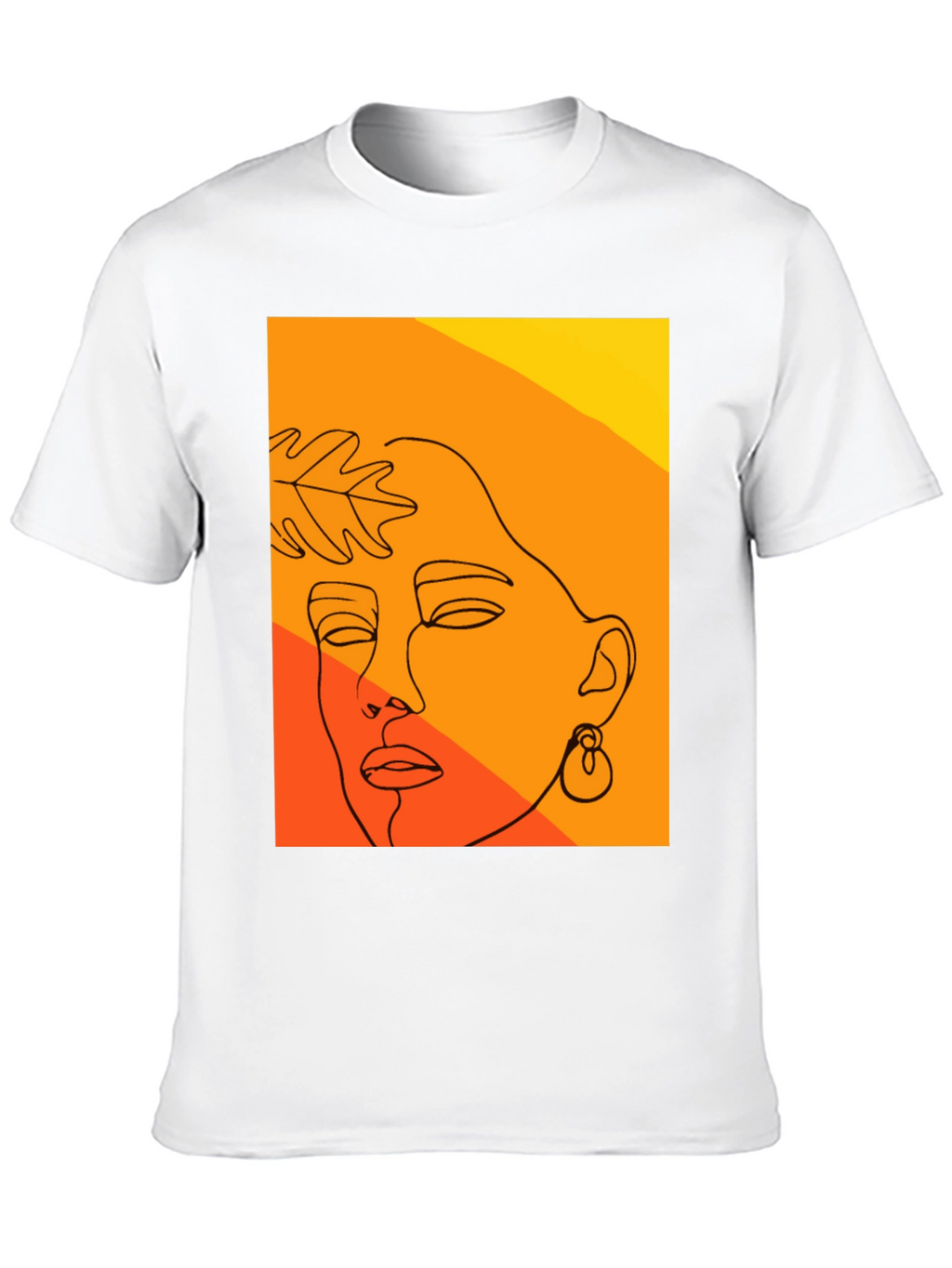 Abstract Face Line Art T-Shirt - Modern Graphic Tee