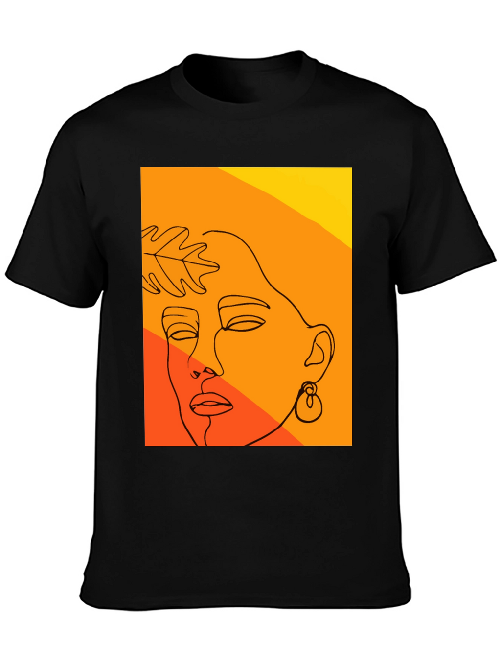Abstract Face Line Art T-Shirt - Modern Graphic Tee