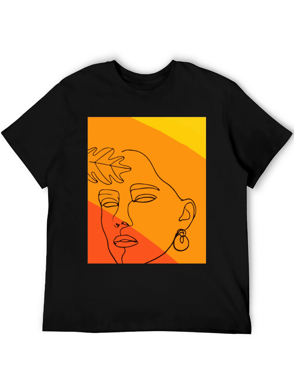 Abstract Face Line Art T-Shirt - Modern Graphic Tee