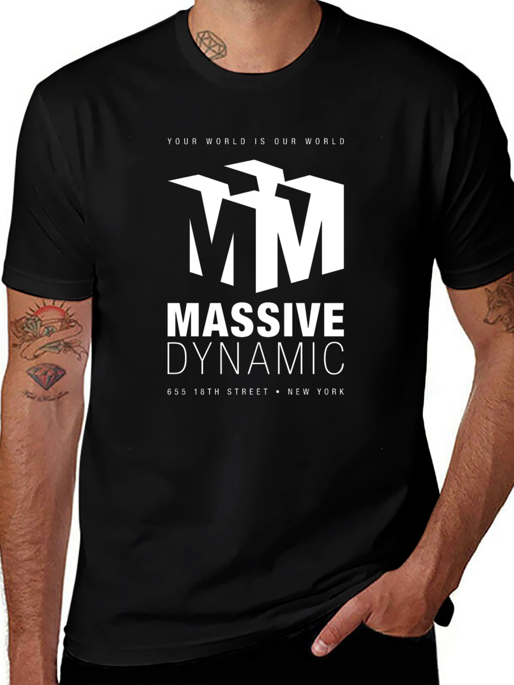 Massive Dynamic Black Graphic T-Shirt