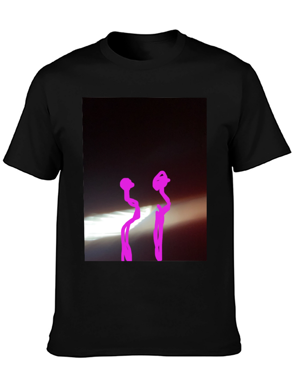 Black Graphic Tee with Abstract Design