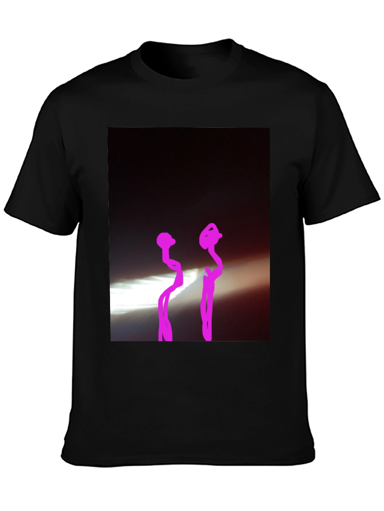 Black Graphic Tee with Abstract Design