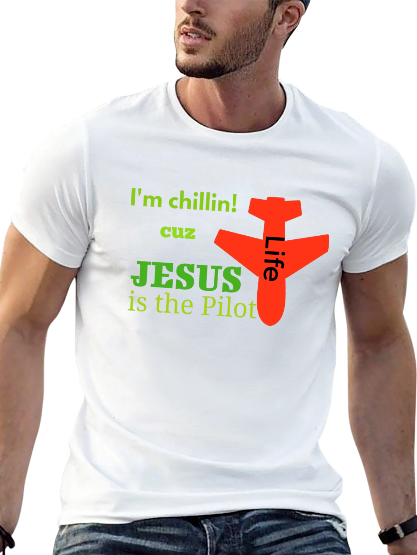 Im Chillin Jesus is the Pilot Graphic Tee