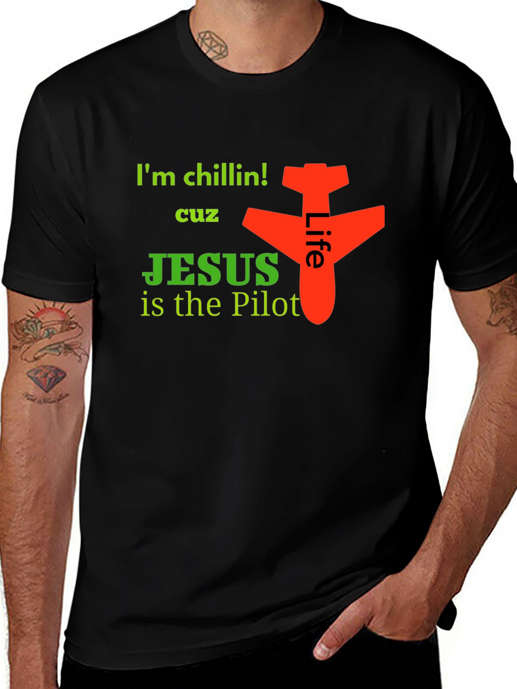 Im Chillin Jesus is the Pilot Graphic Tee