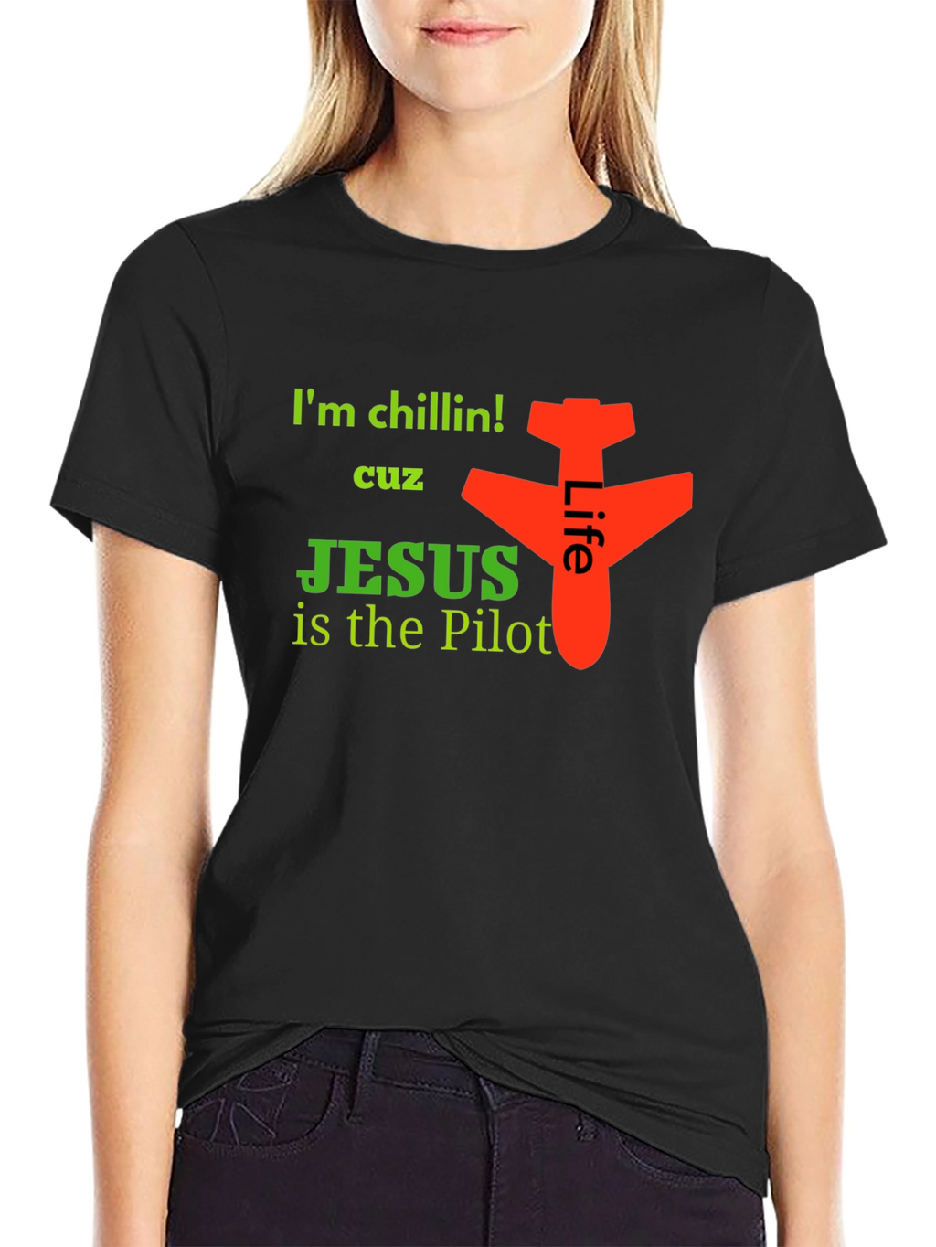 Im Chillin Jesus is the Pilot Graphic Tee