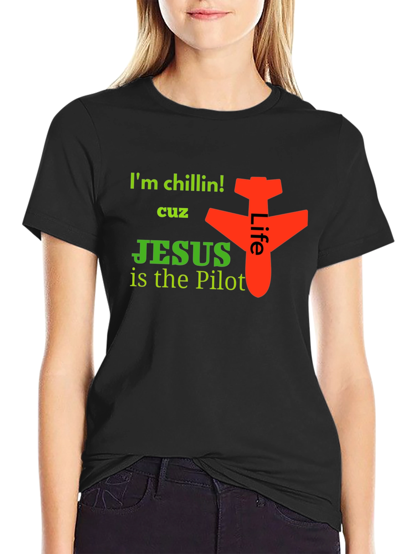 Im Chillin Jesus is the Pilot Graphic Tee