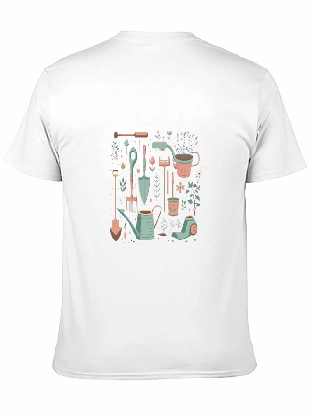 Gardening Tools Graphic Tee - Black Cotton T-Shirt