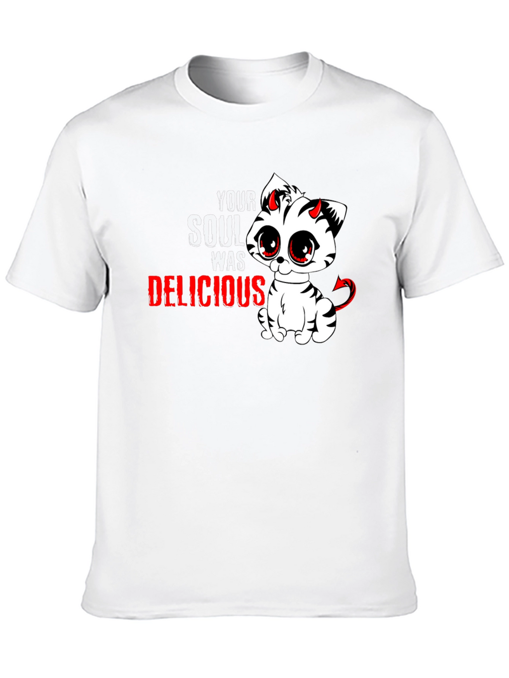 Cute Devil Kitten T-Shirt - Your Soul Was Delicious