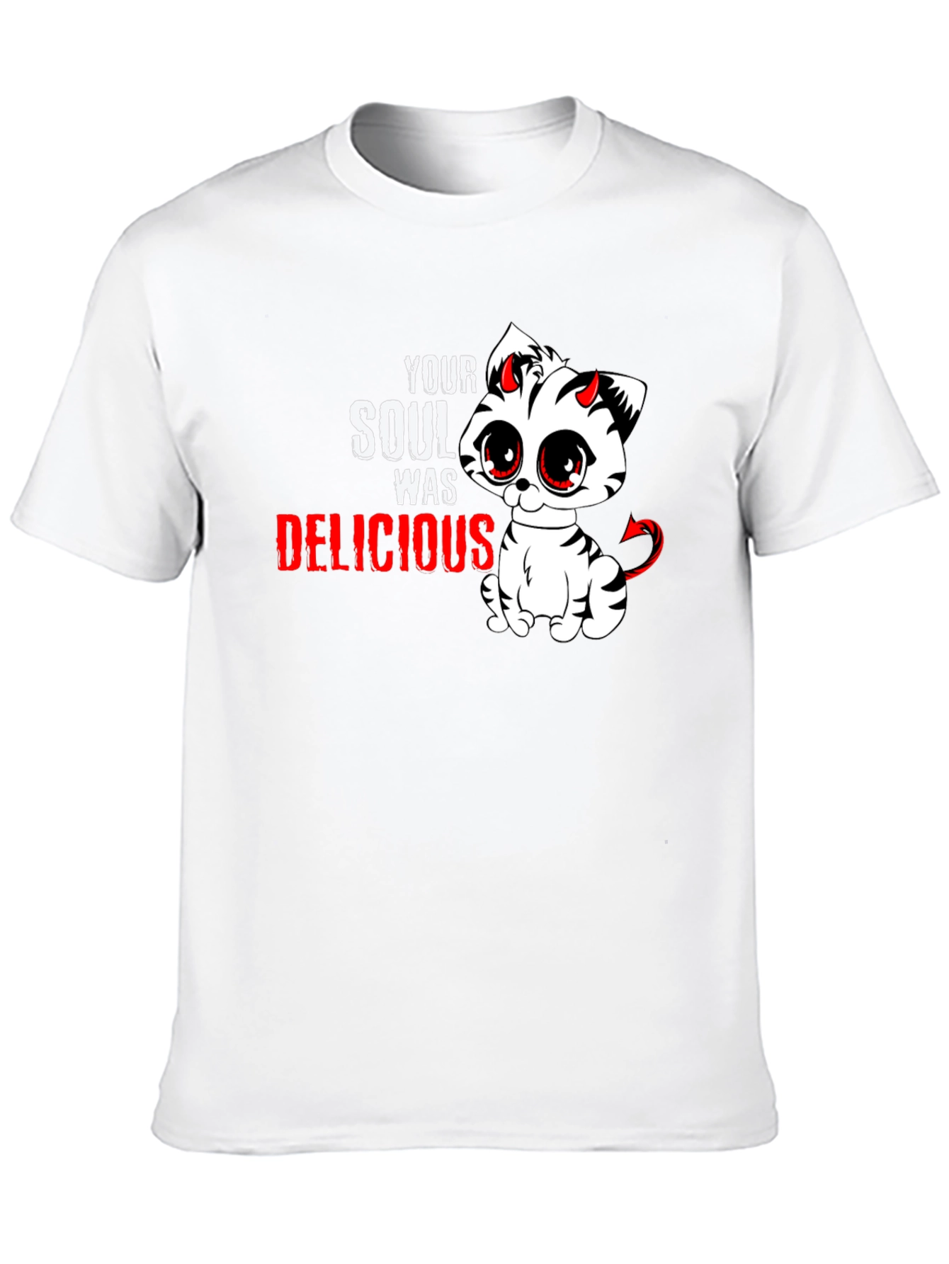 Cute Devil Kitten T-Shirt - Your Soul Was Delicious