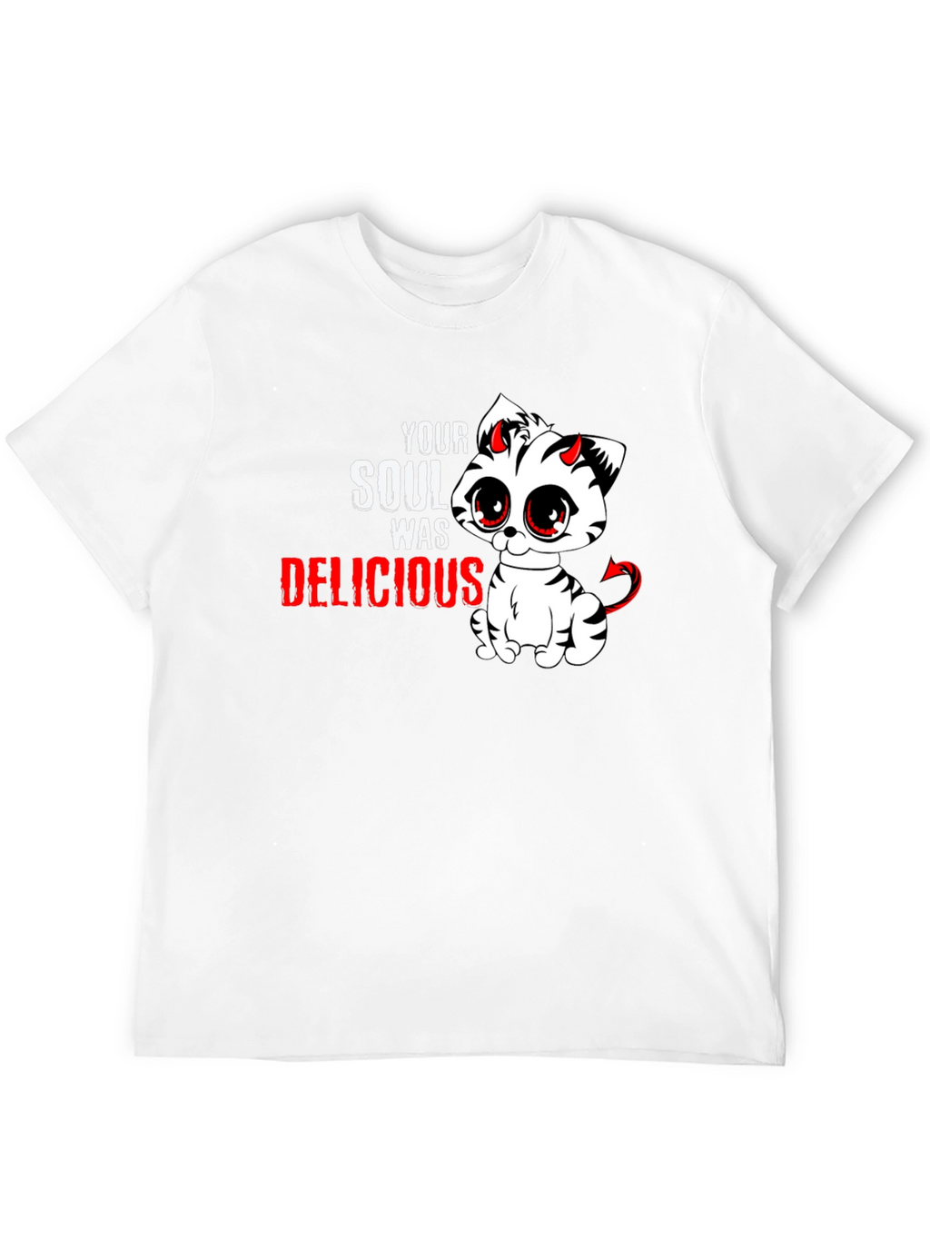 Cute Devil Kitten T-Shirt - Your Soul Was Delicious