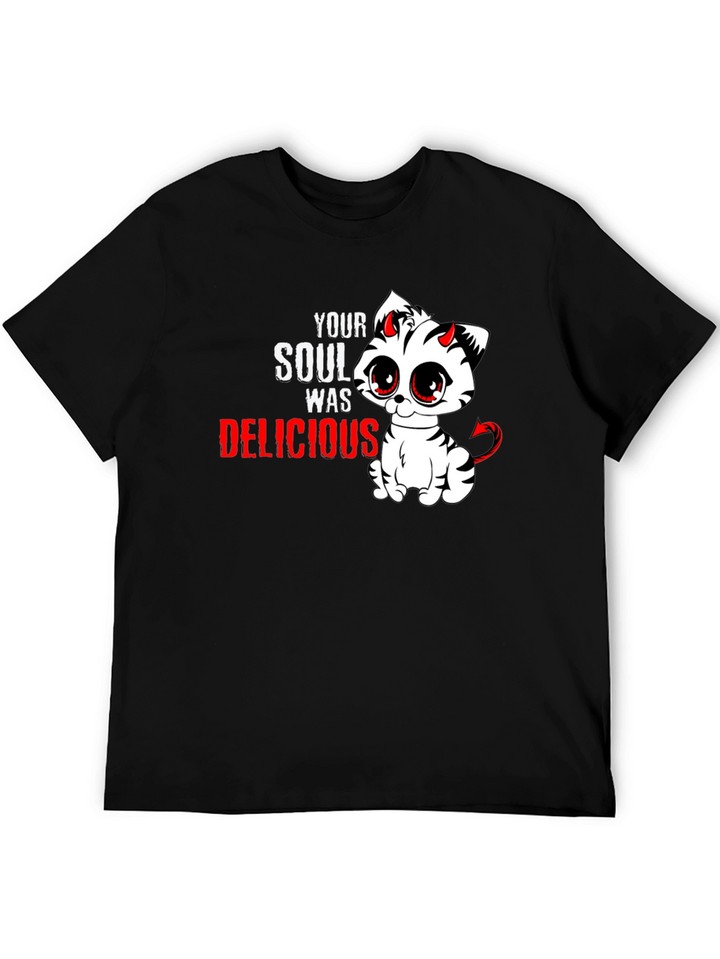 Cute Devil Kitten T-Shirt - Your Soul Was Delicious