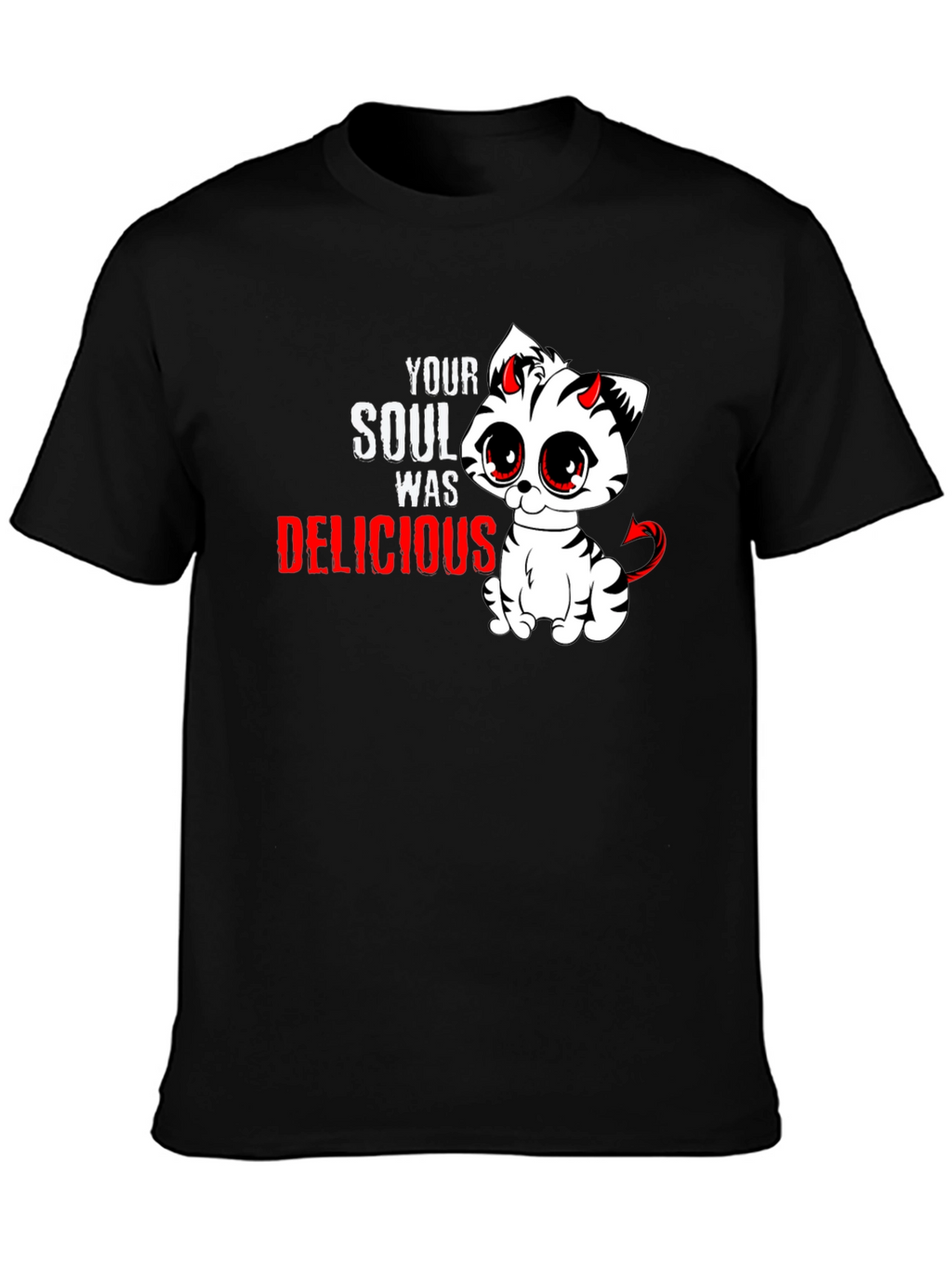 Cute Devil Kitten T-Shirt - Your Soul Was Delicious