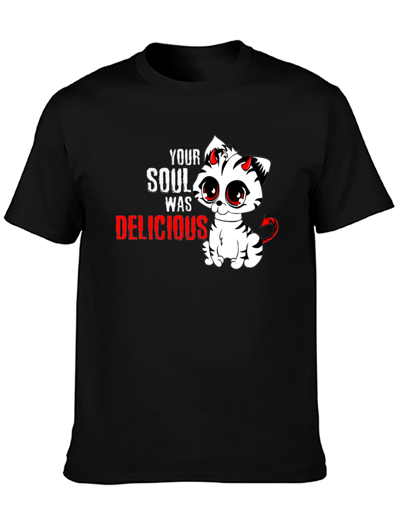Cute Devil Kitten T-Shirt - Your Soul Was Delicious