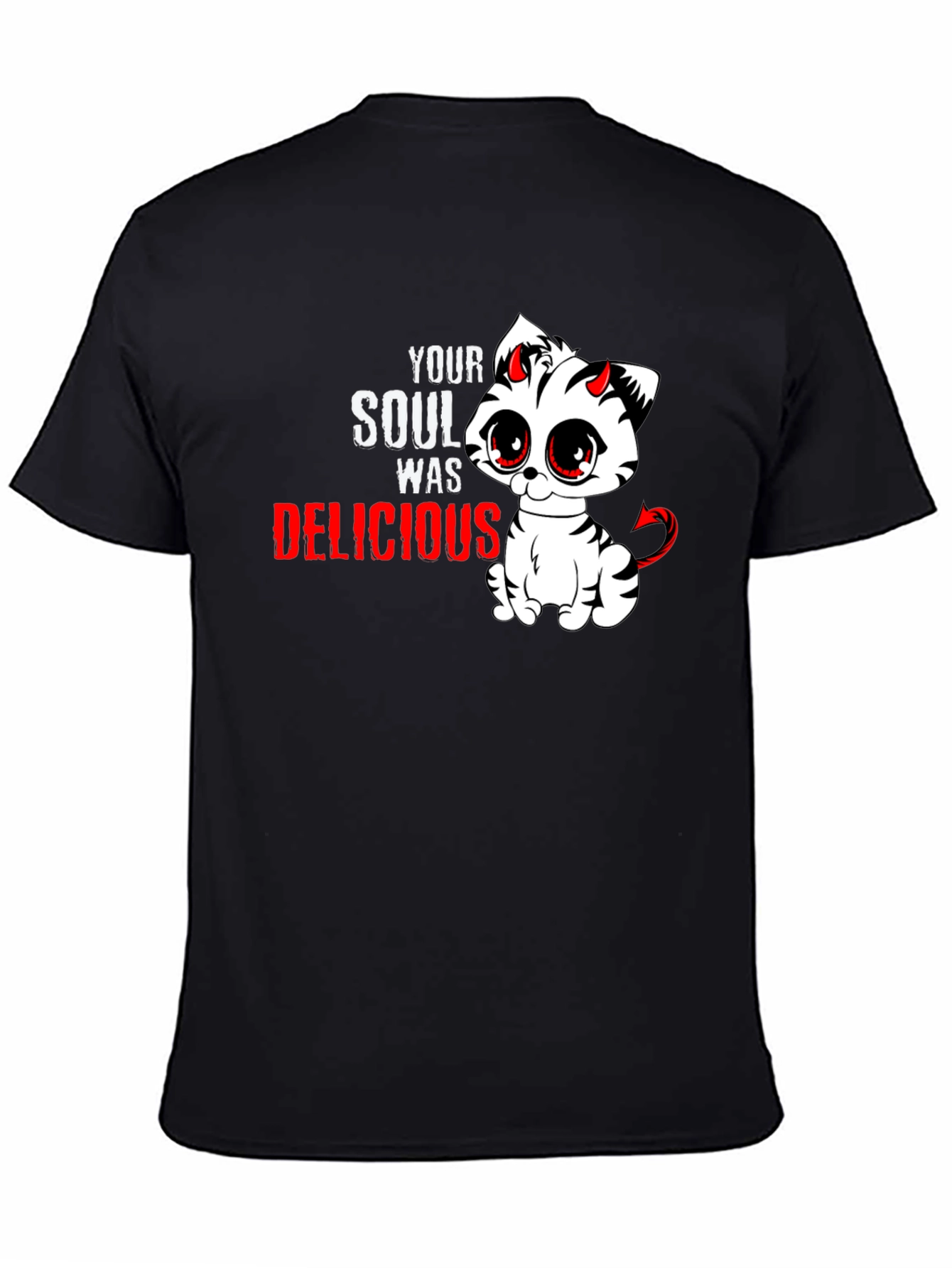 Cute Devil Kitten T-Shirt - Your Soul Was Delicious