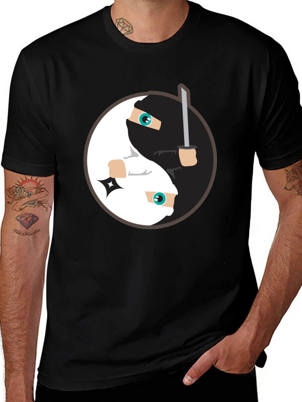 Yin Yang Ninja T-Shirt - Black