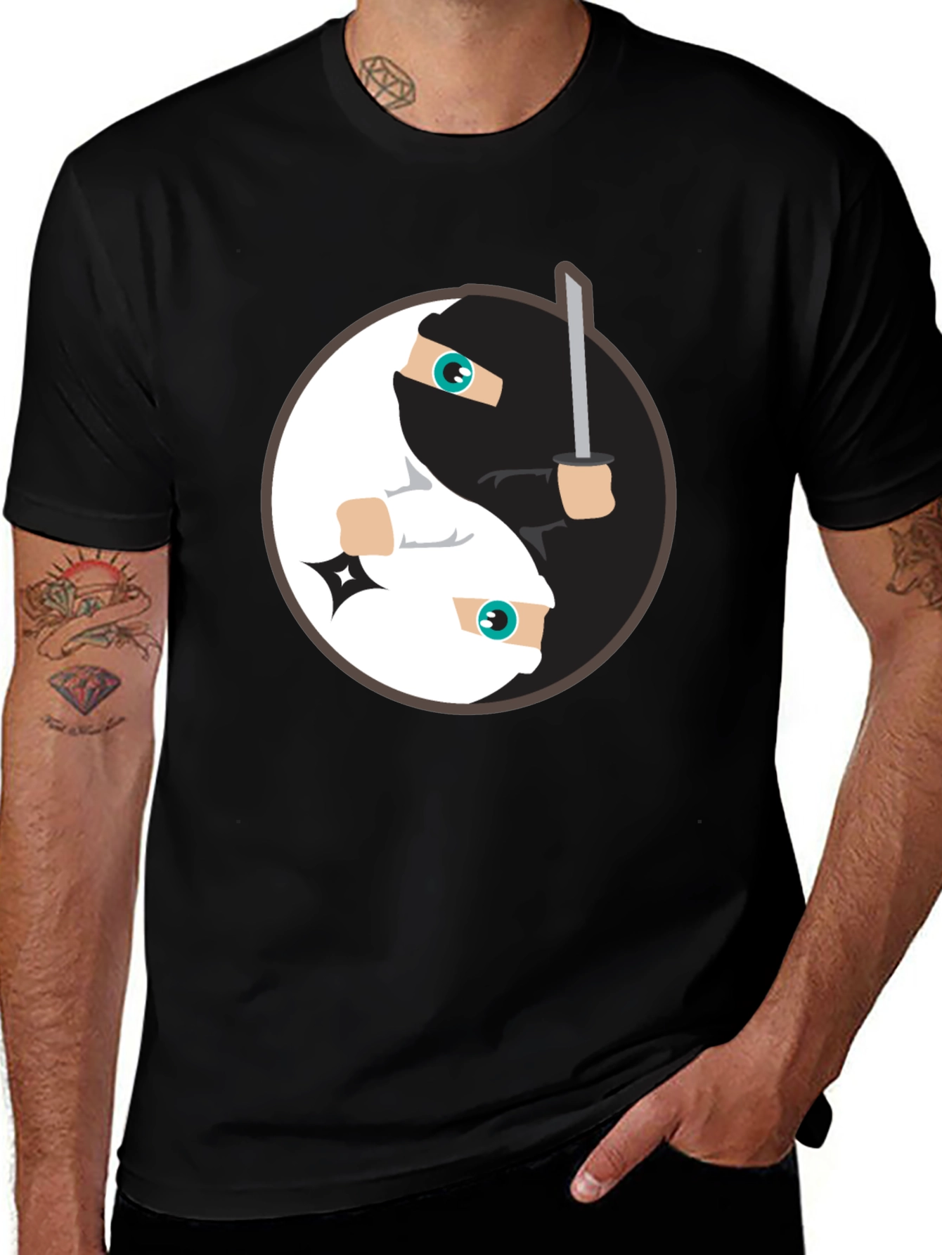 Yin Yang Ninja T-Shirt - Black