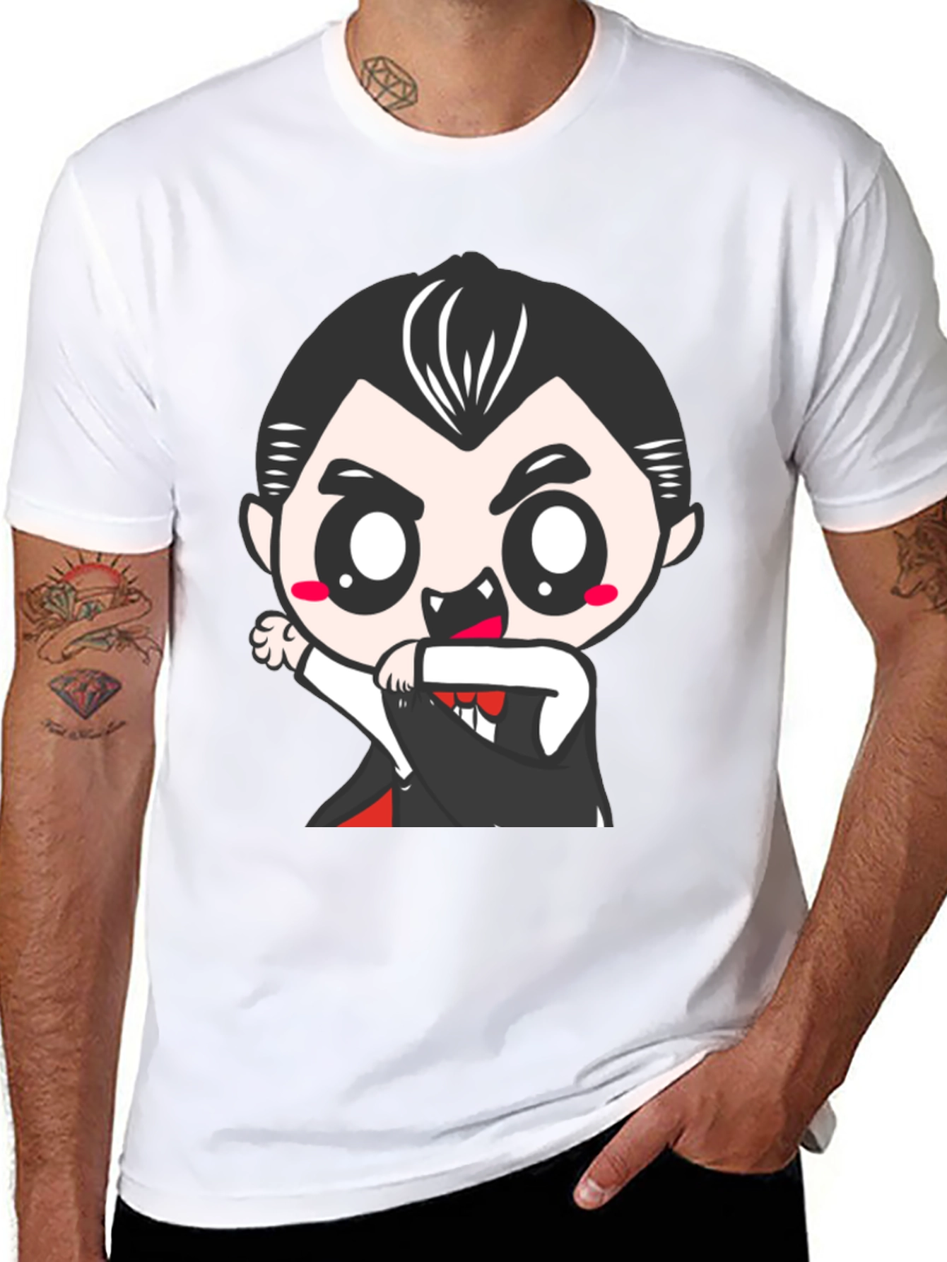 Cute Cartoon Vampire Graphic Tee