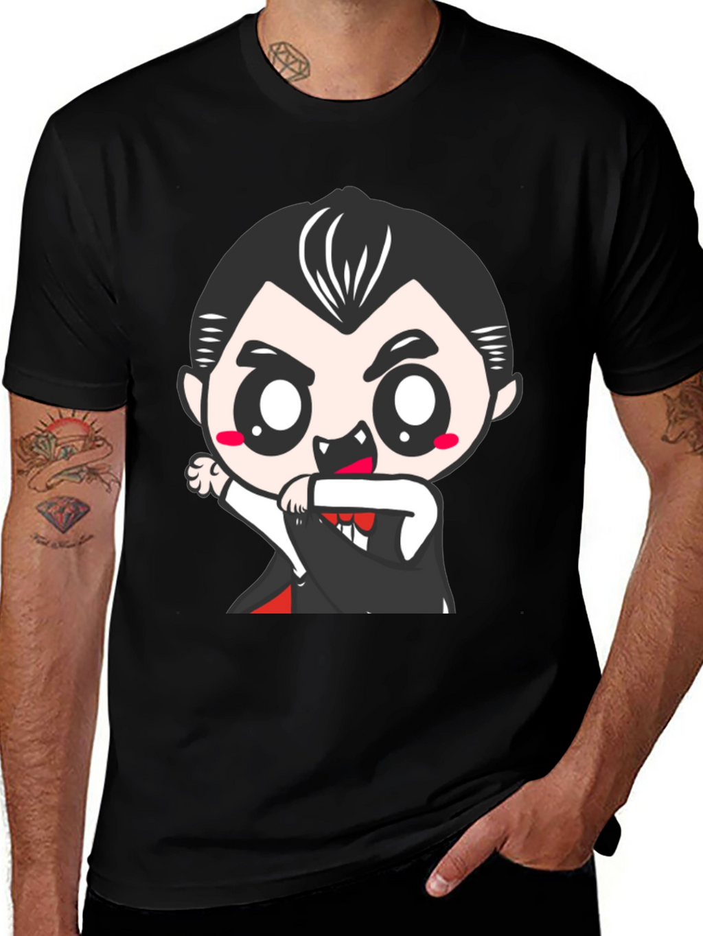 Cute Cartoon Vampire Graphic Tee