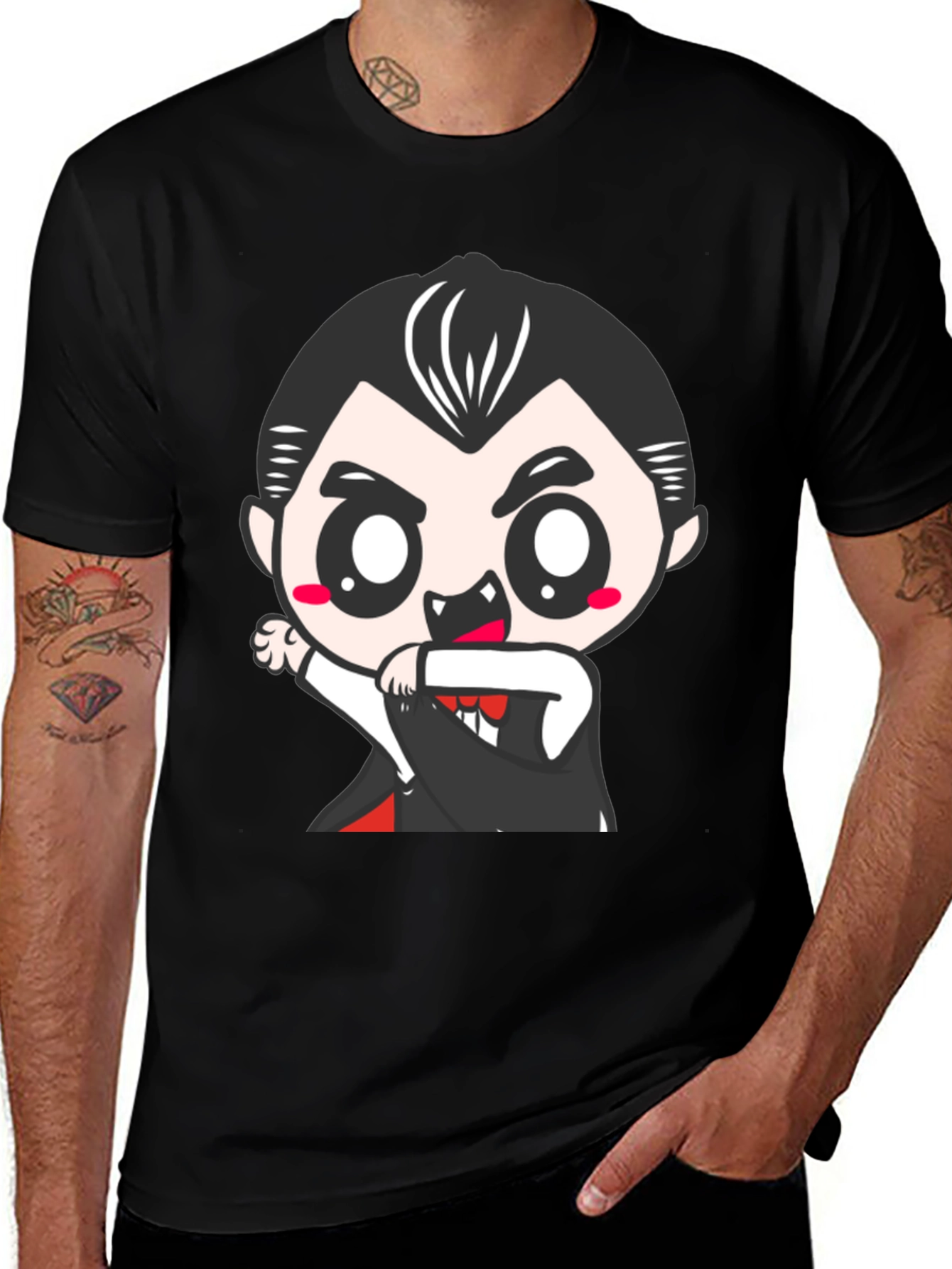 Cute Cartoon Vampire Graphic Tee