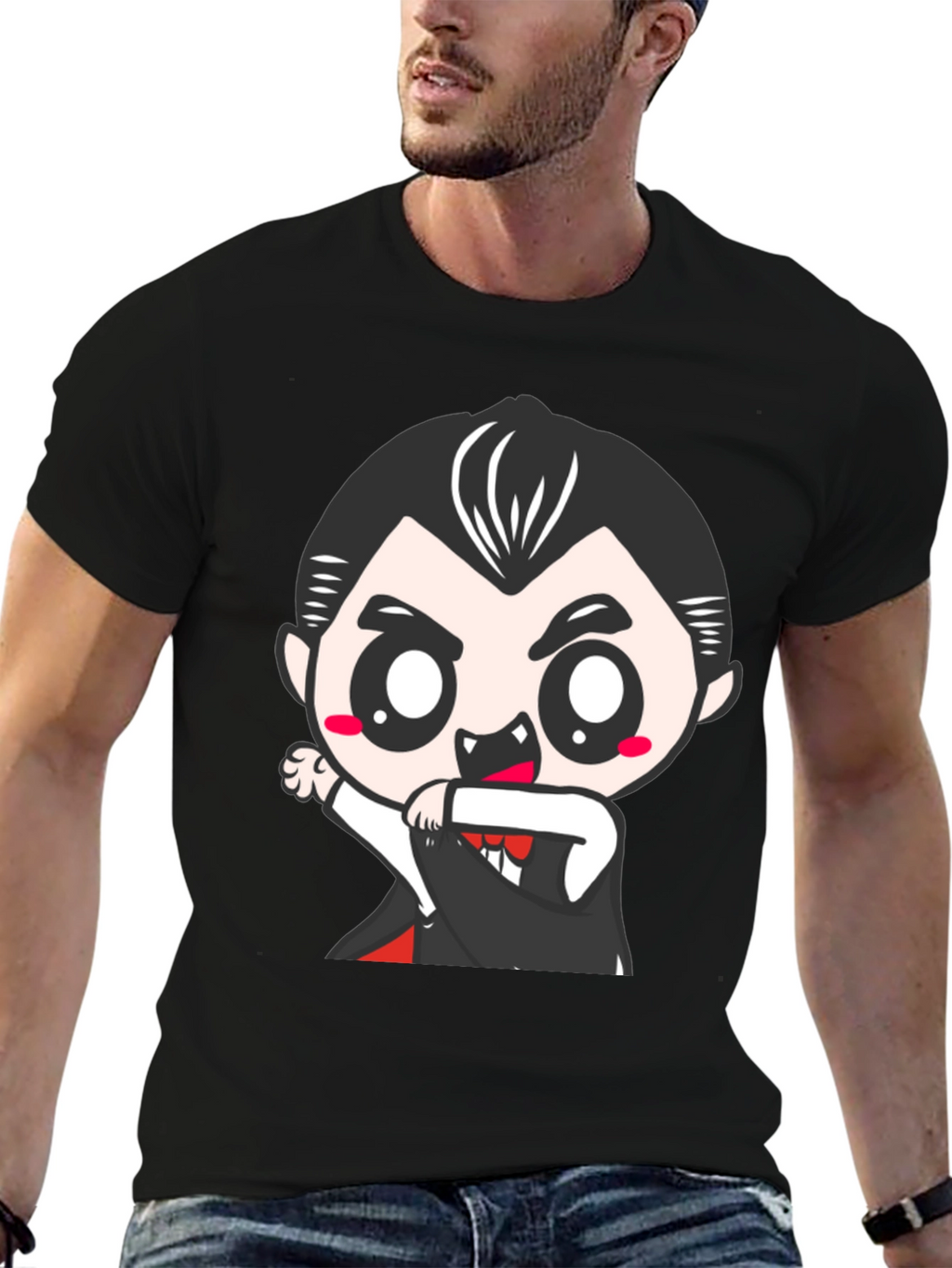 Cute Cartoon Vampire Graphic Tee