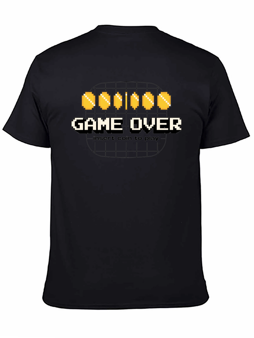 Game Over Insert Coin Black Graphic Tee