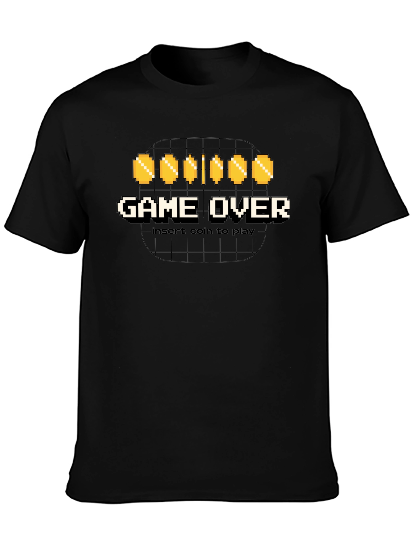 Game Over Insert Coin Black Graphic Tee