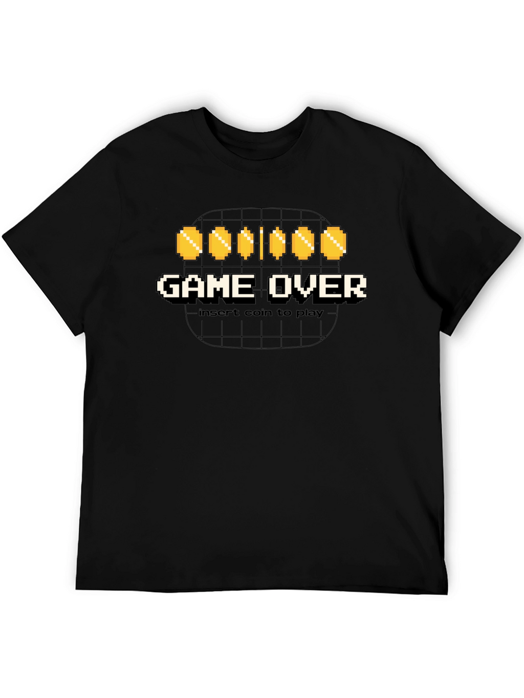 Game Over Insert Coin Black Graphic Tee
