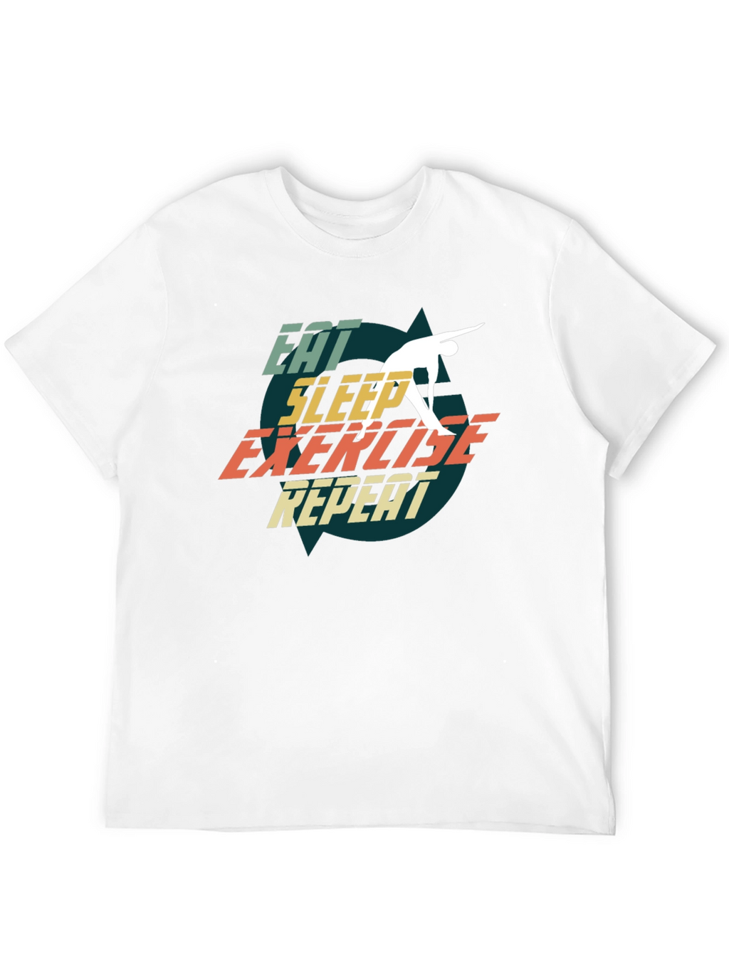 Eat Sleep Exercise Repeat Black T-Shirt