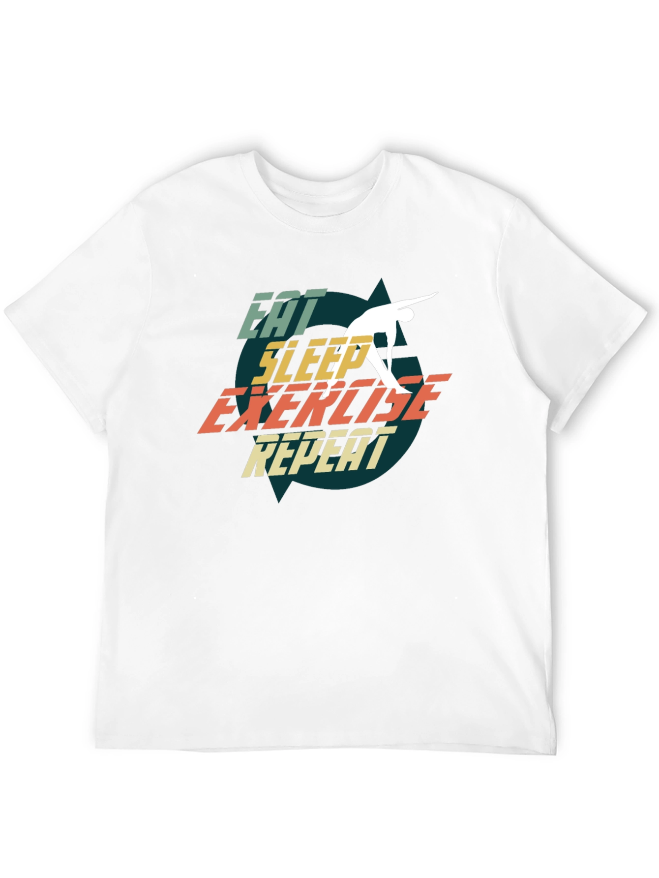 Eat Sleep Exercise Repeat Black T-Shirt