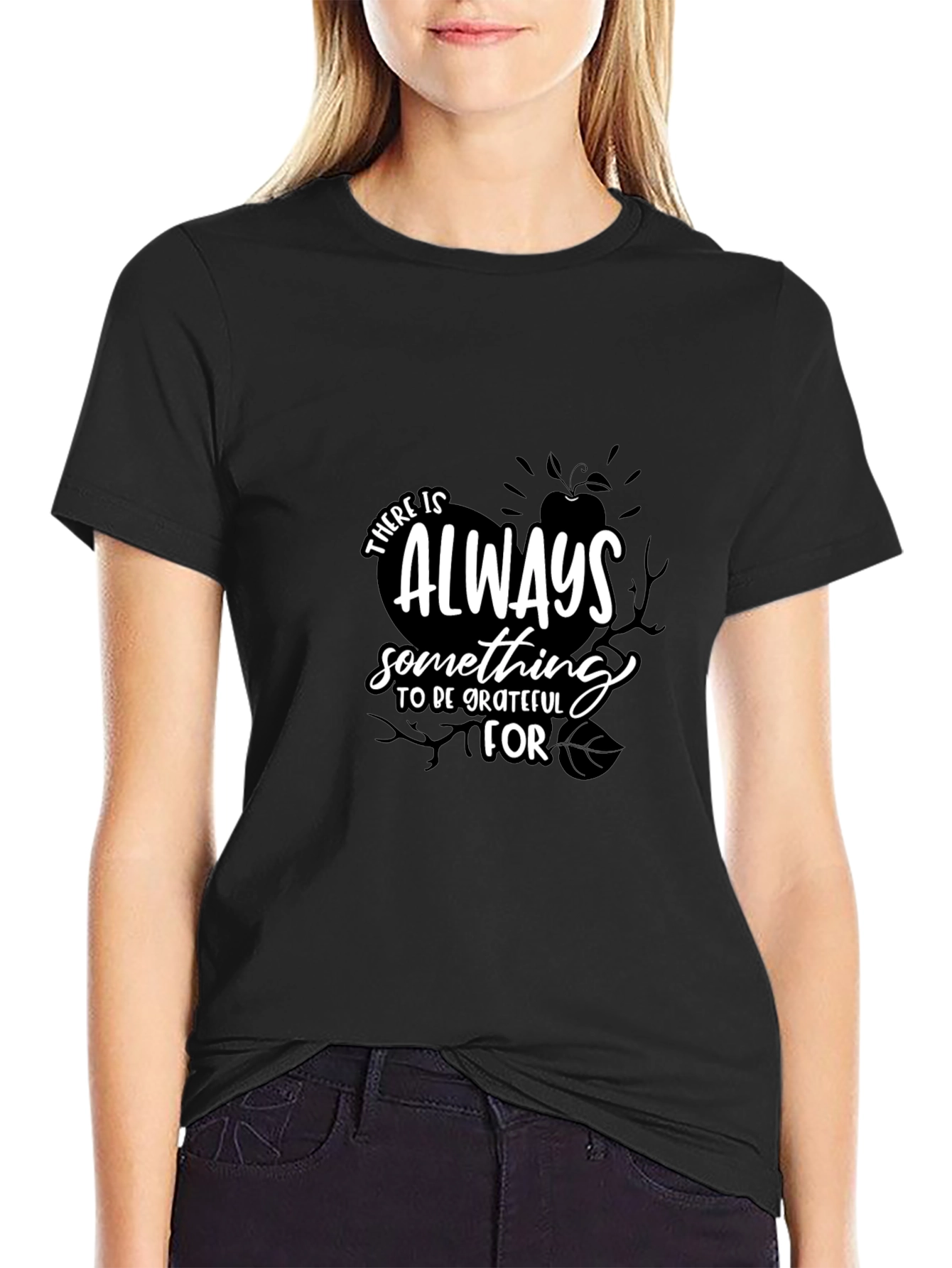 Grateful Black Graphic Tee | Soft Cotton Blend T-Shirt