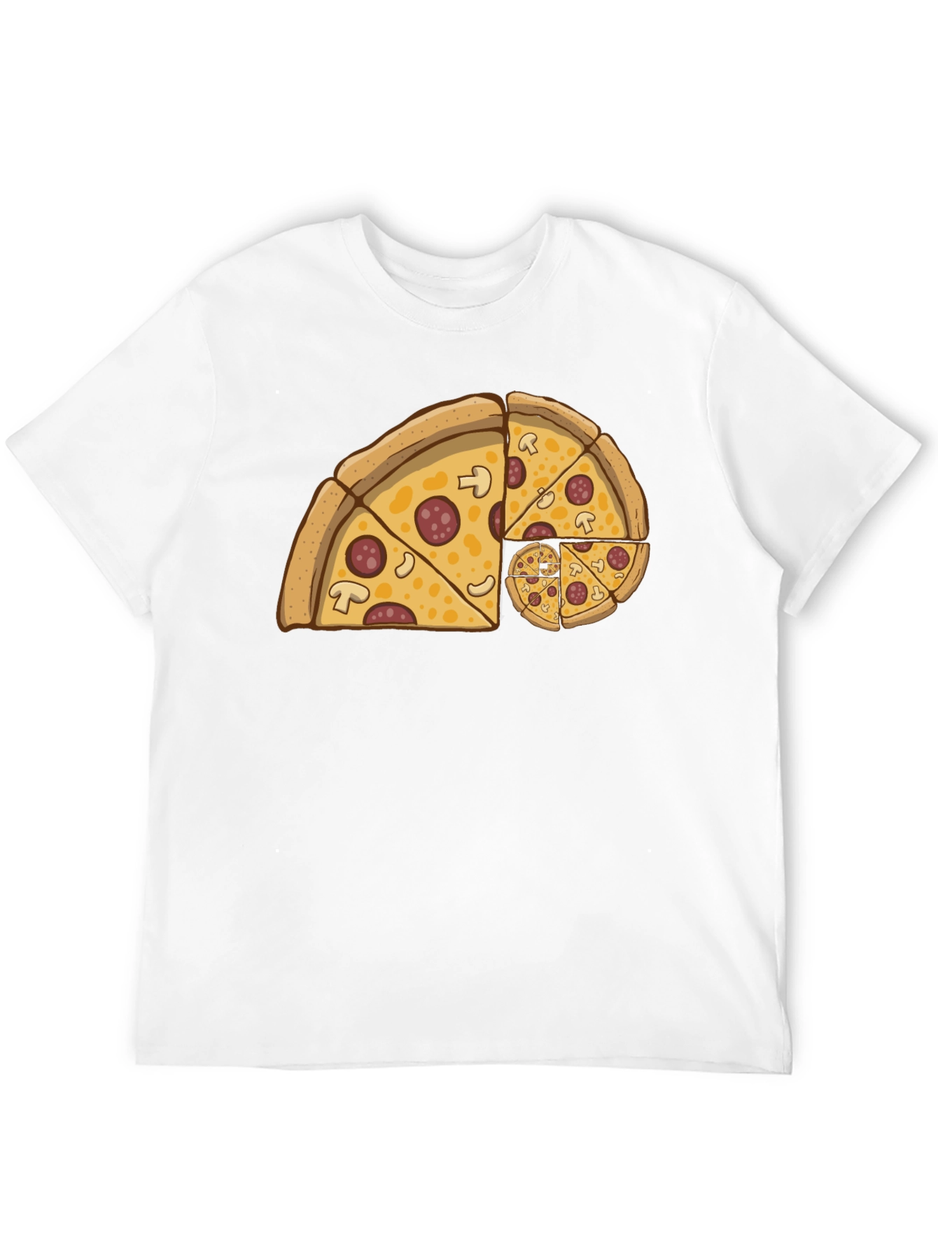 Fibonacci Pizza Slice Black T-Shirt