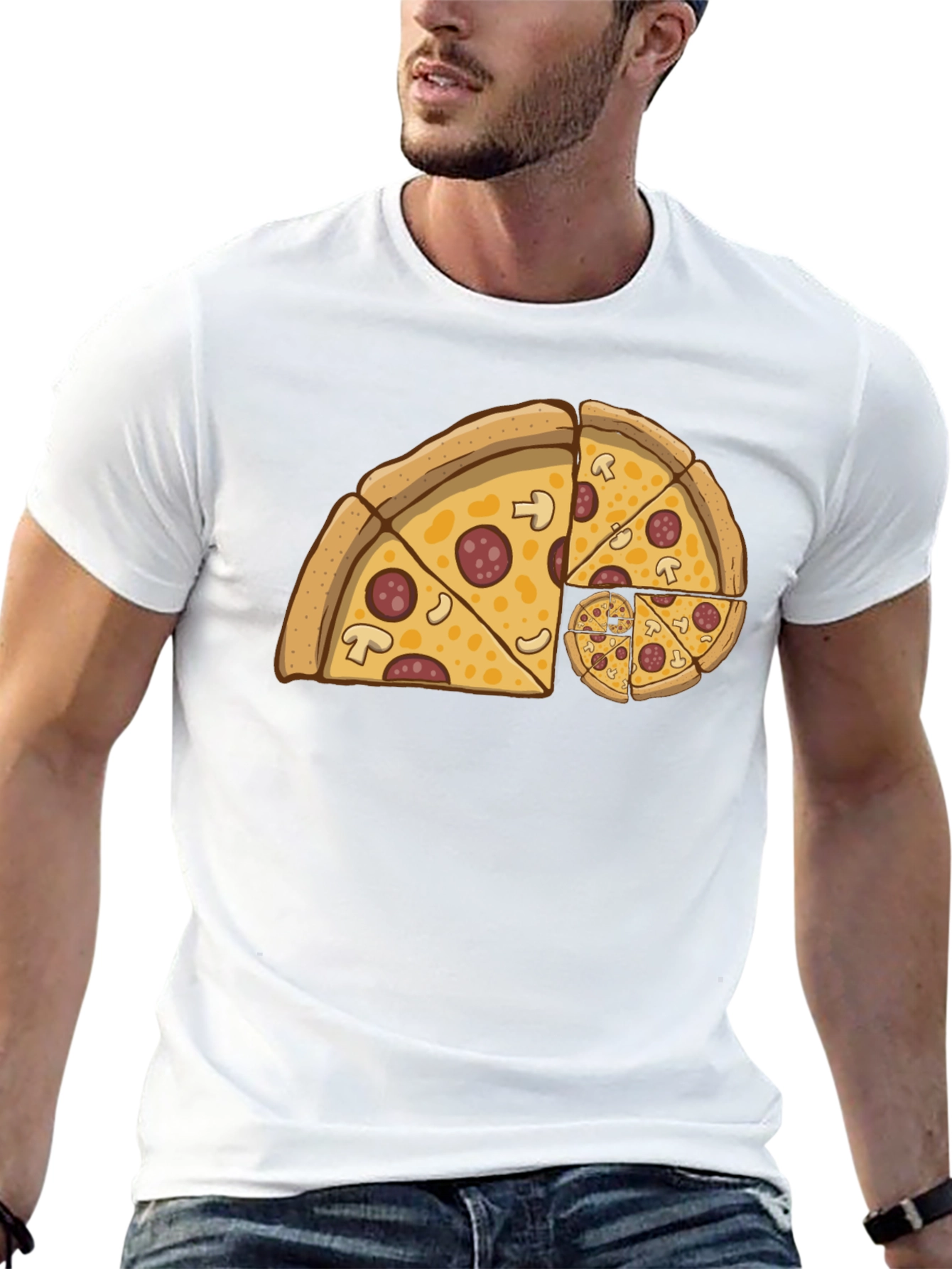 Fibonacci Pizza Slice Black T-Shirt