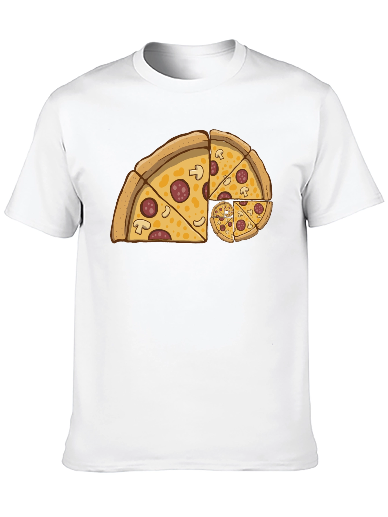 Fibonacci Pizza Slice Black T-Shirt