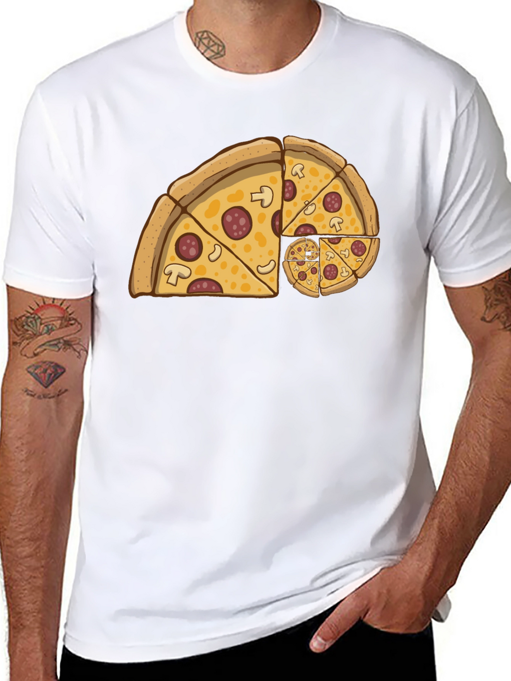 Fibonacci Pizza Slice Black T-Shirt