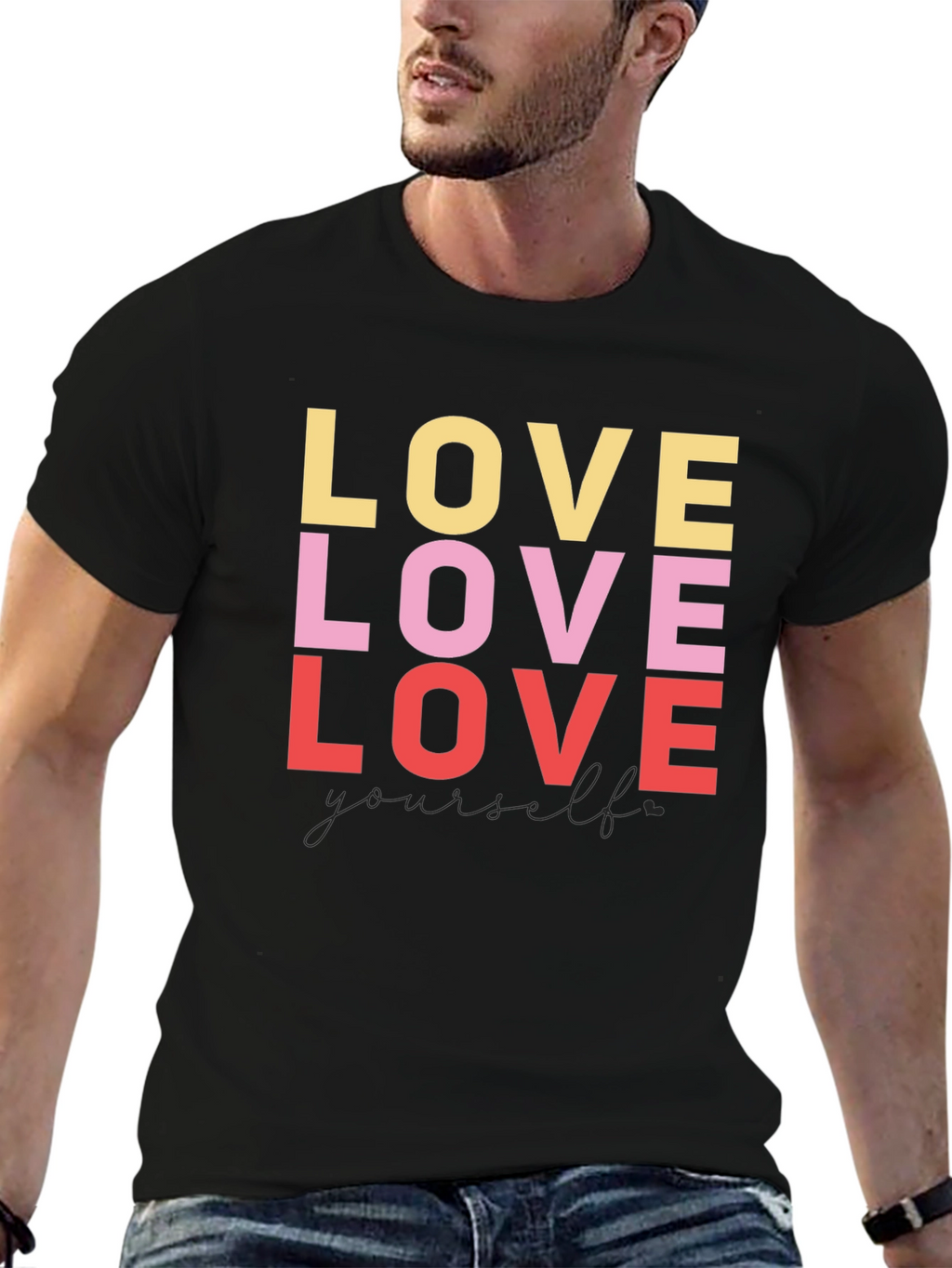 Love Yourself Graphic Tee - Black