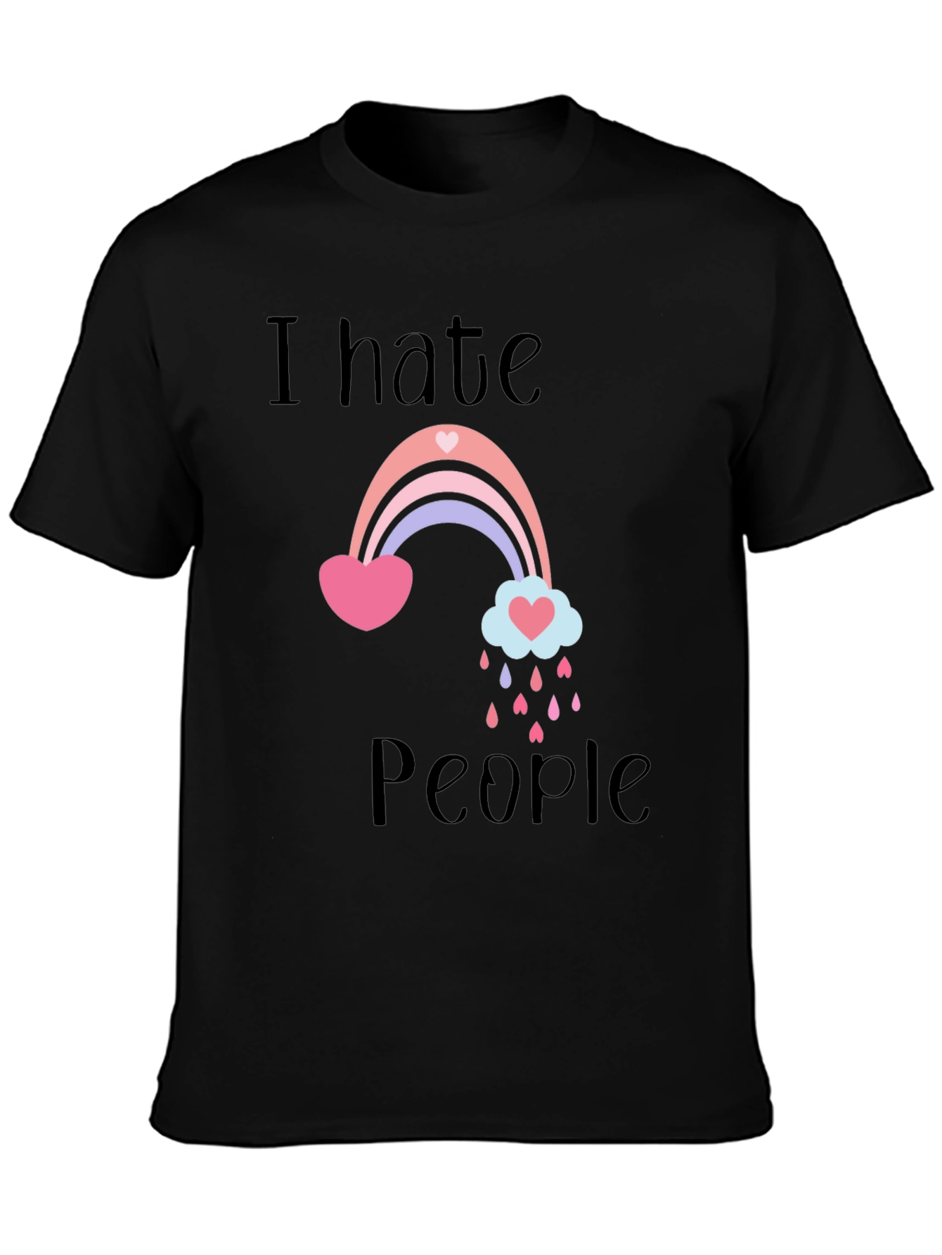 I Hate People Rainbow Graphic T-Shirt
