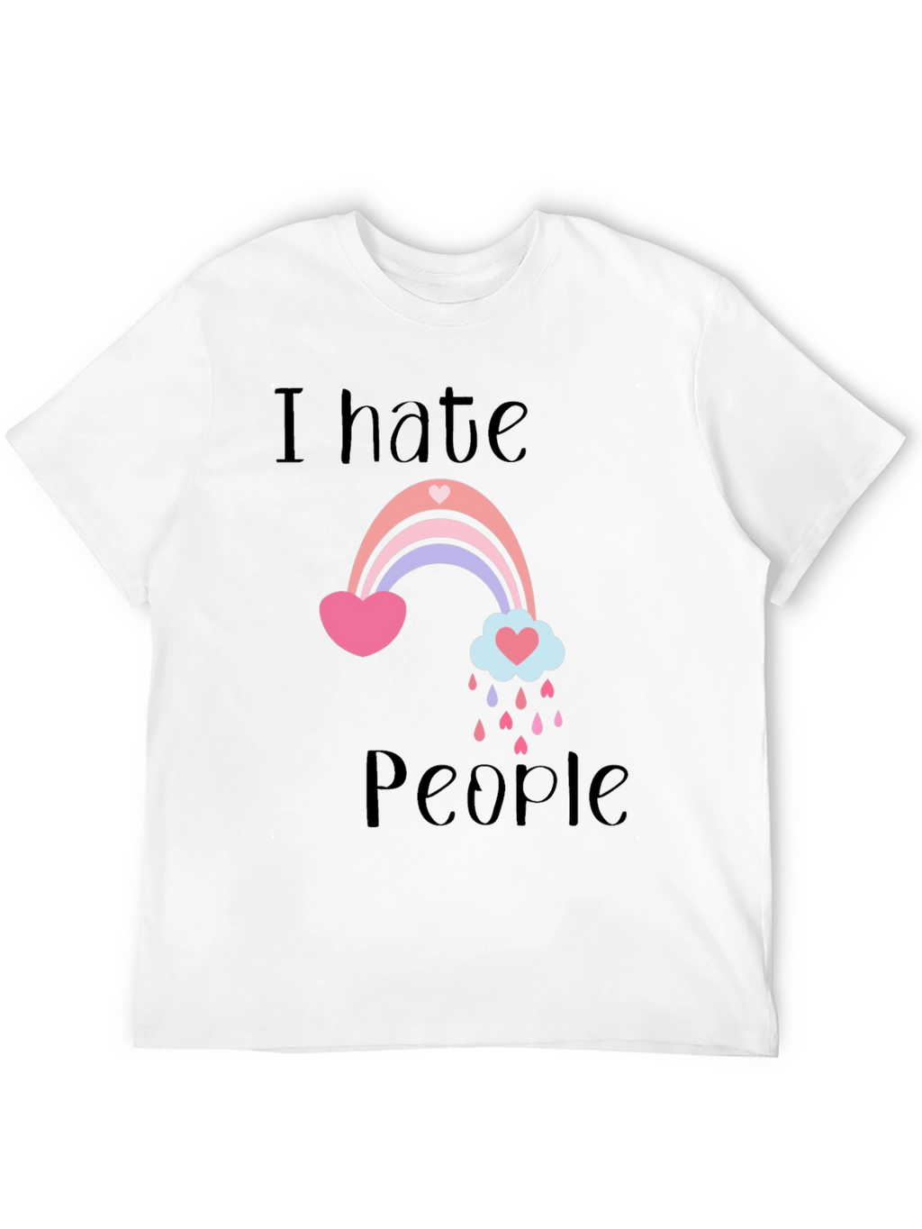 I Hate People Rainbow Graphic T-Shirt