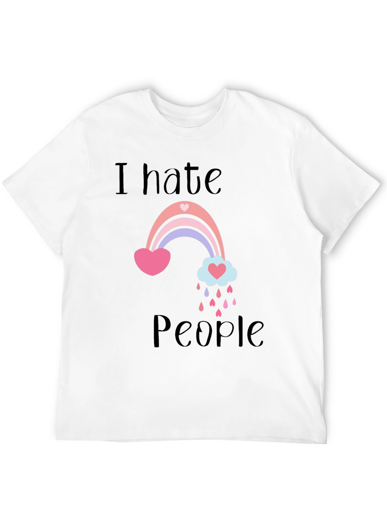 I Hate People Rainbow Graphic T-Shirt