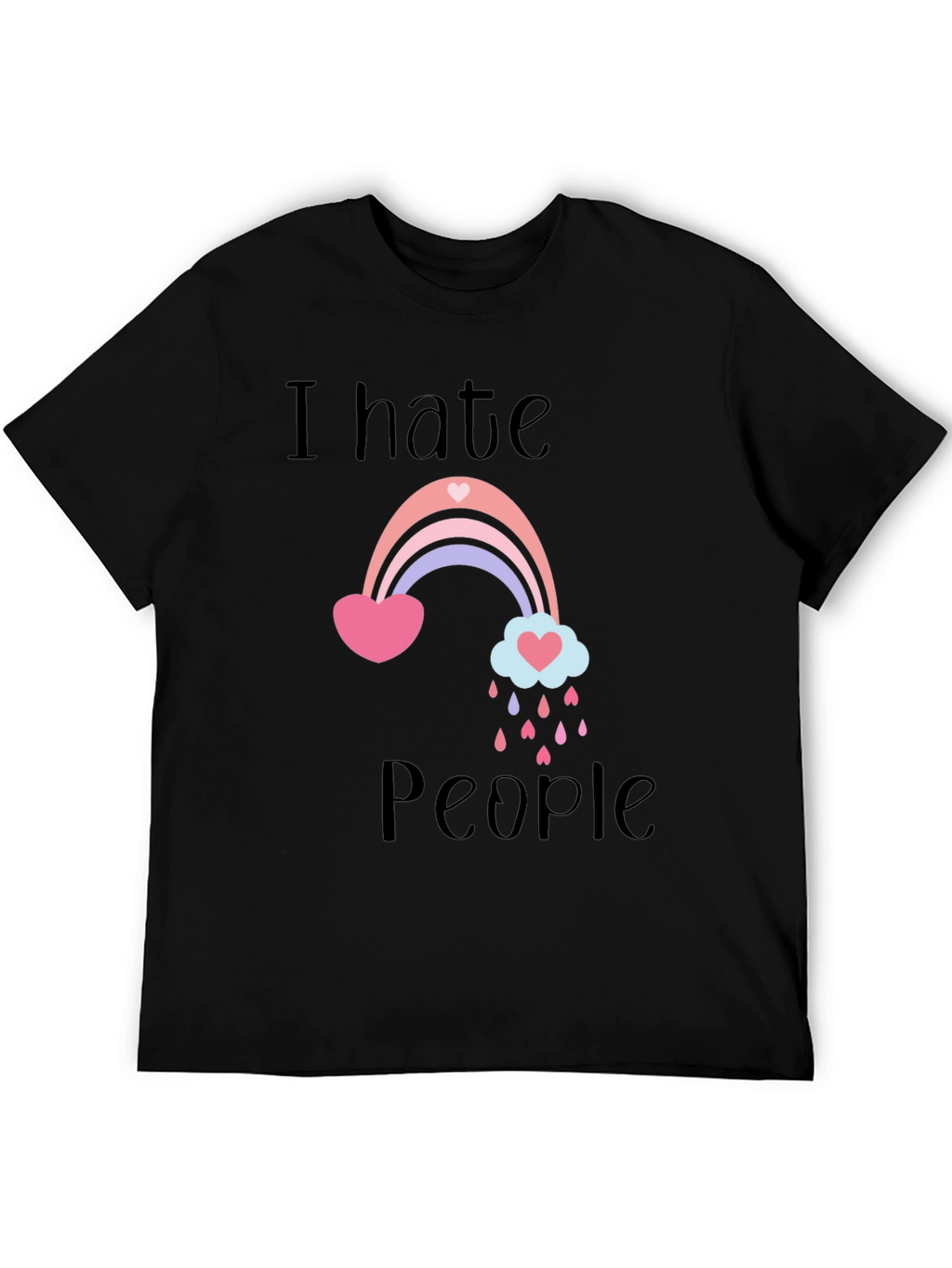 I Hate People Rainbow Graphic T-Shirt