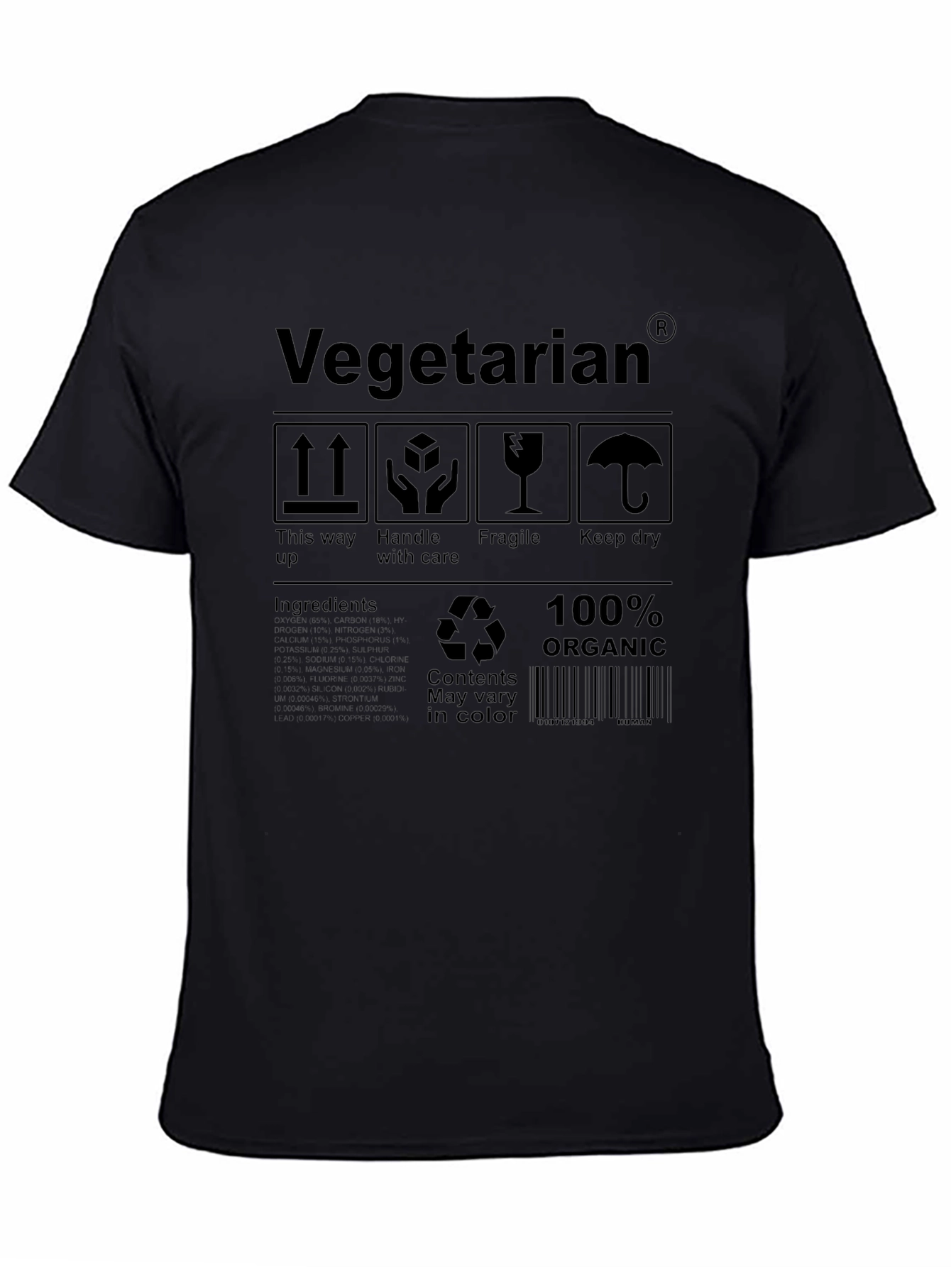 Vegetarian Organic T-Shirt - Novelty Graphic Tee