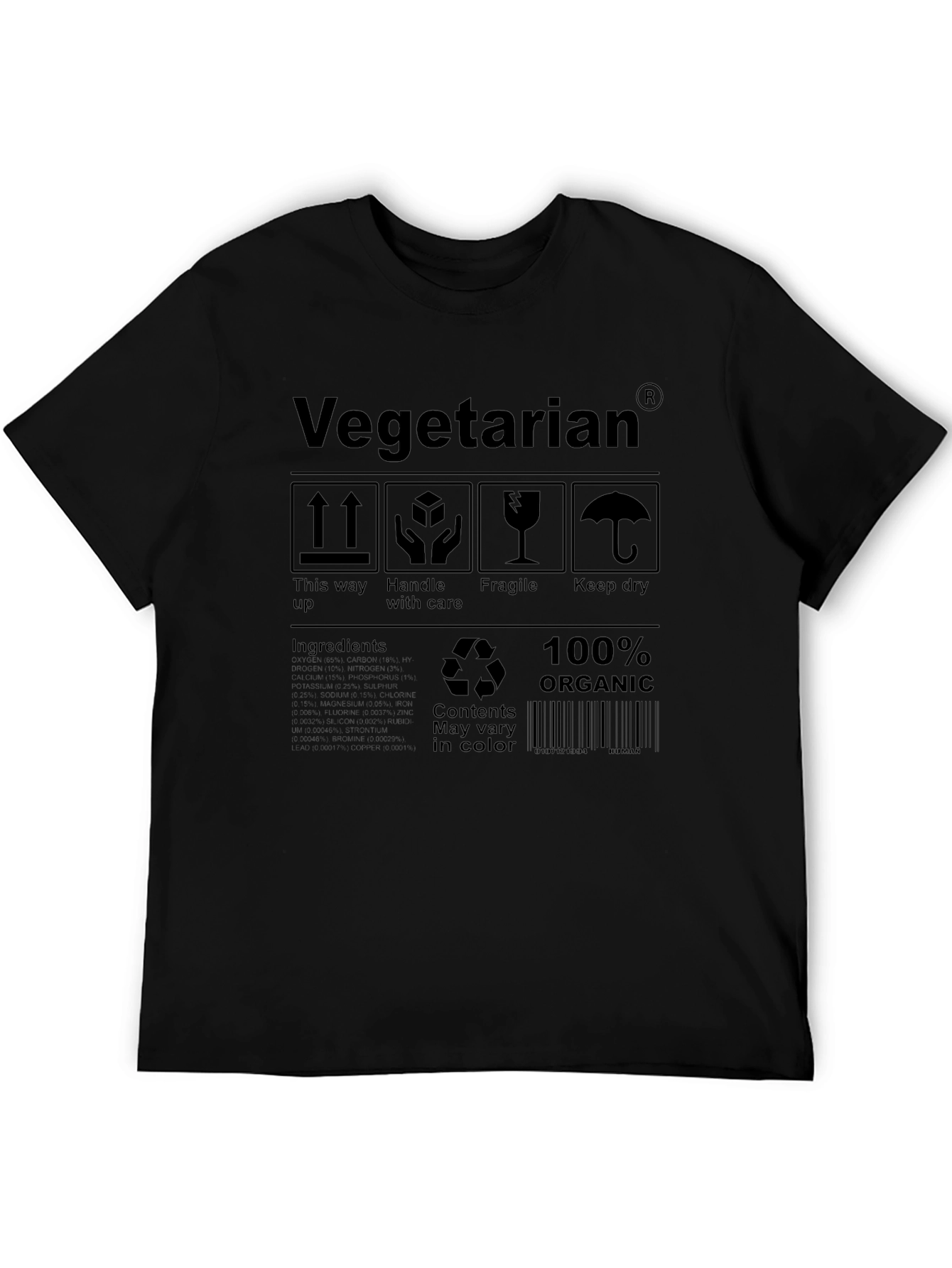 Vegetarian Organic T-Shirt - Novelty Graphic Tee