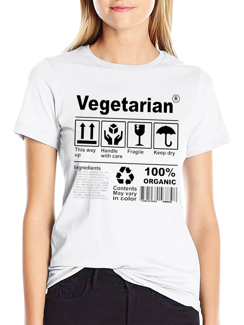 Vegetarian Organic T-Shirt - Novelty Graphic Tee