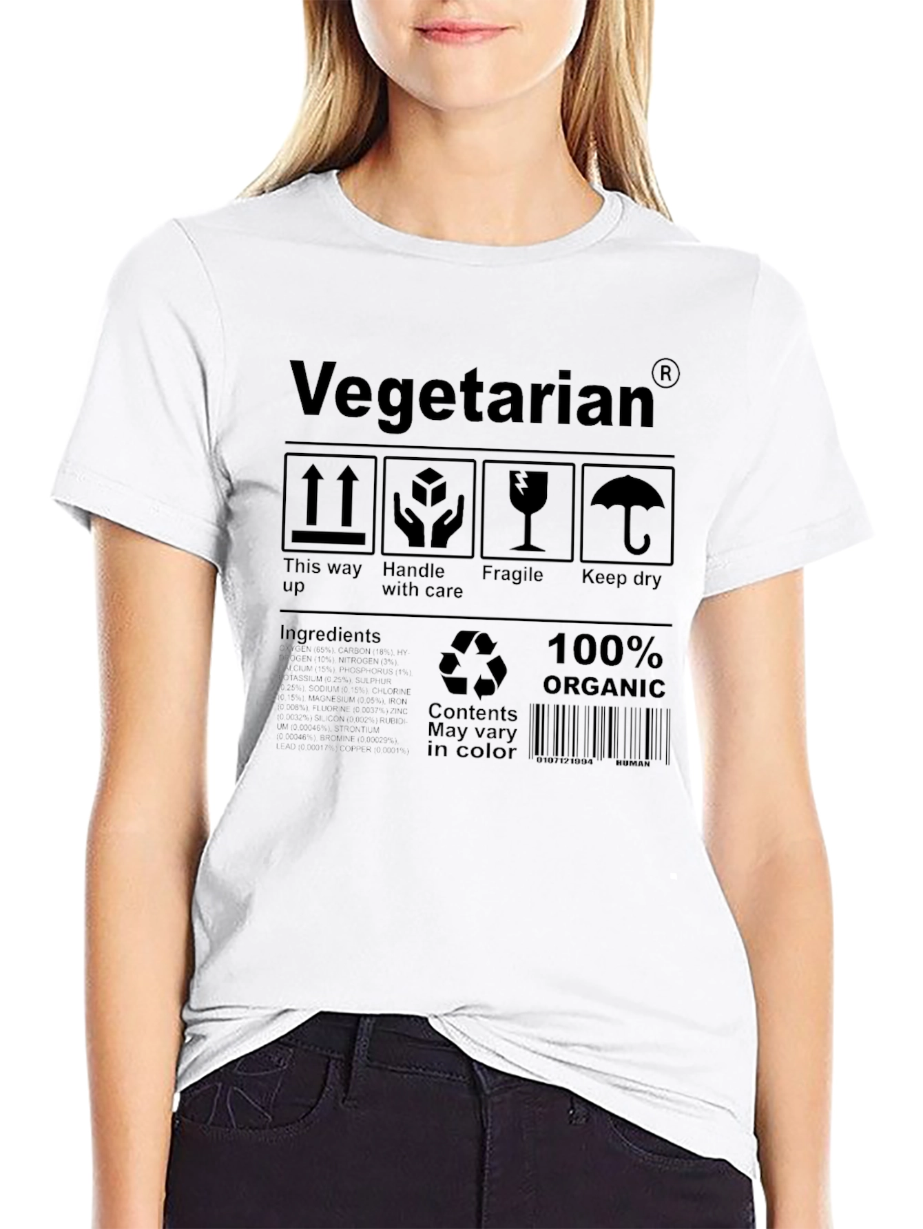 Vegetarian Organic T-Shirt - Novelty Graphic Tee
