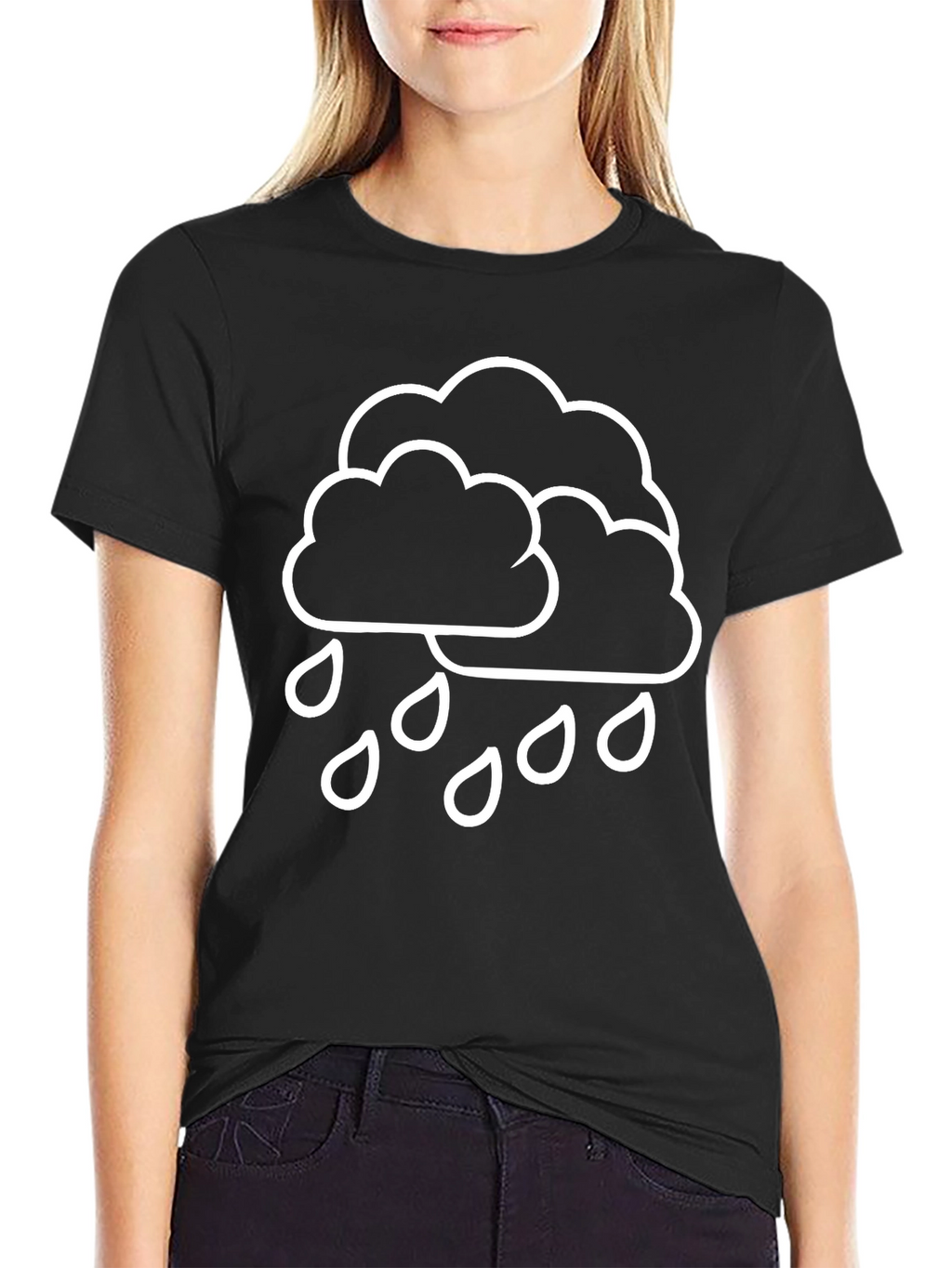 Rain Cloud T-Shirt - Black Weather Graphic Tee