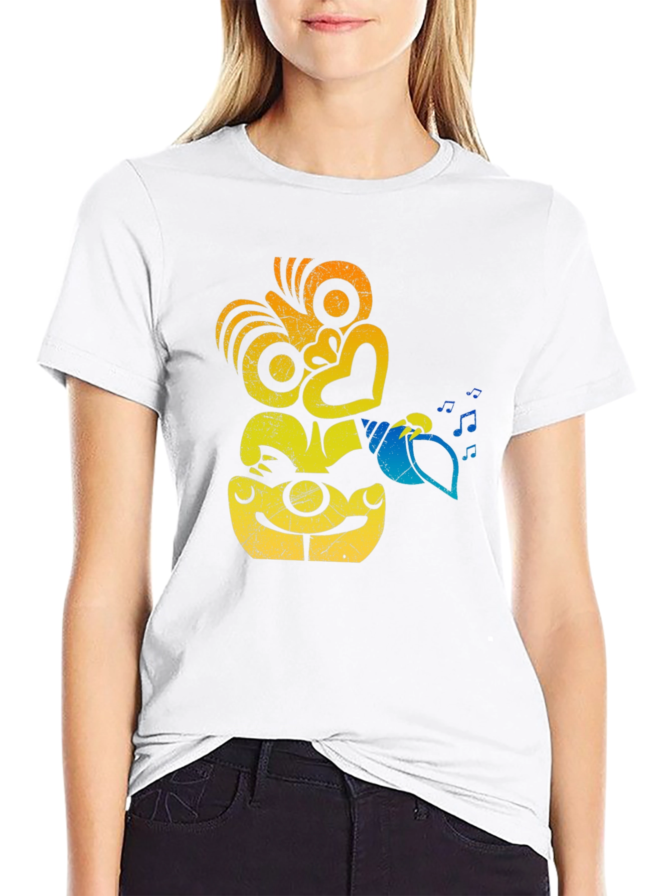 Retro Tiki Musician Graphic T-Shirt