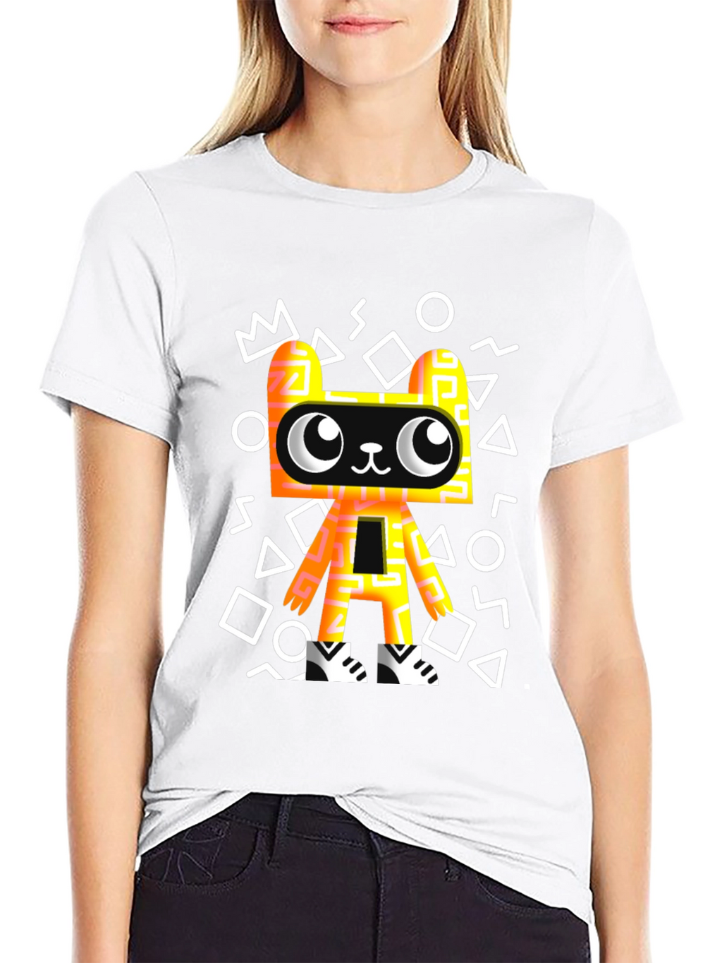 Graphic Tee - Funky Geometric Bear T-Shirt