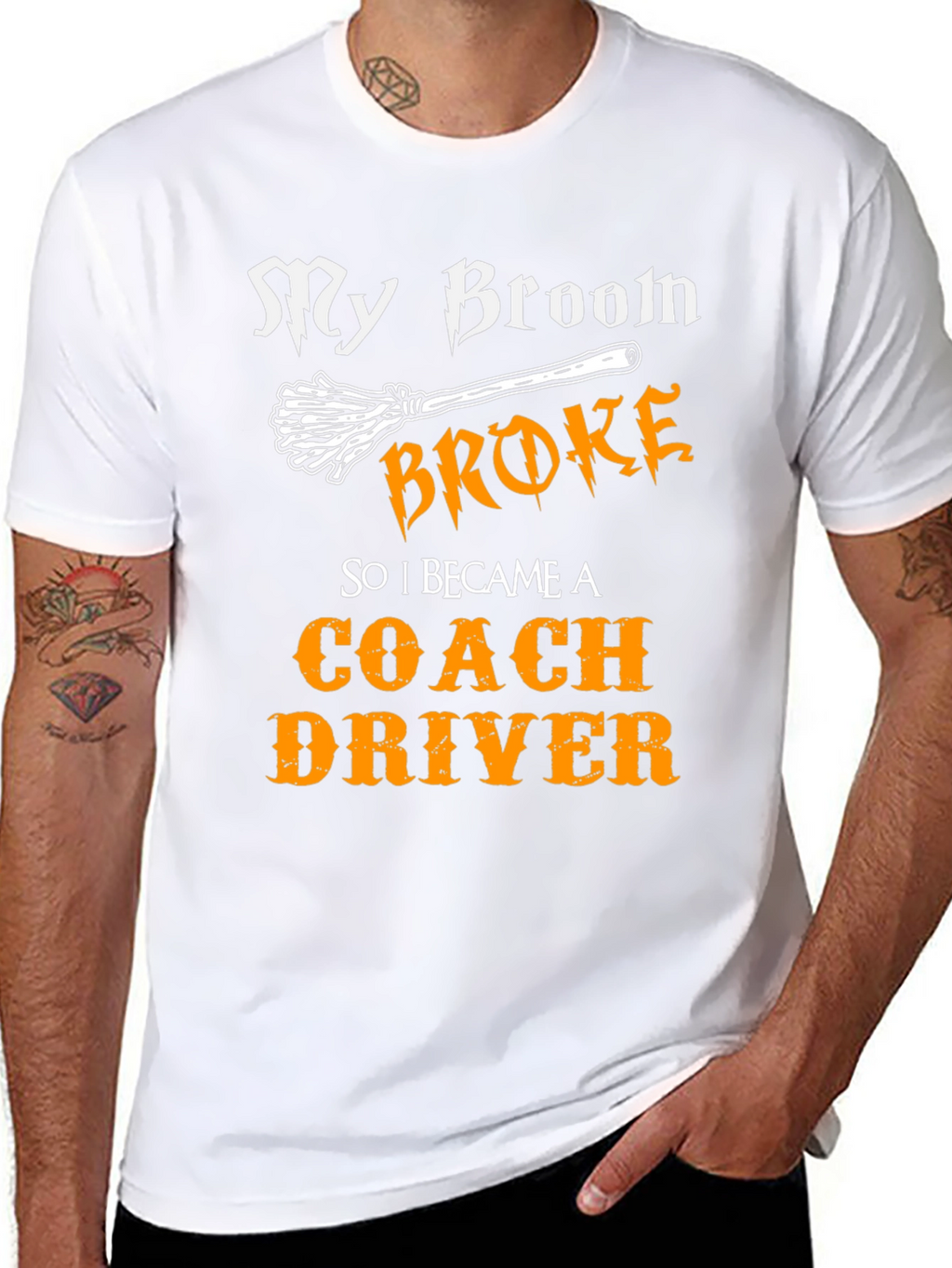 Funny Coach Driver T-Shirt - My Broom Broke